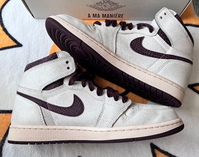 A Ma Maniere × Nike Air Jordan 1 Retro High OG "Sail and Burgundy"