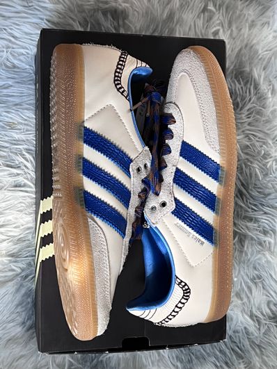 Wales Bonner × adidas Nylon Samba "Wonder Clay/Team Royal Blue/Wonder White"