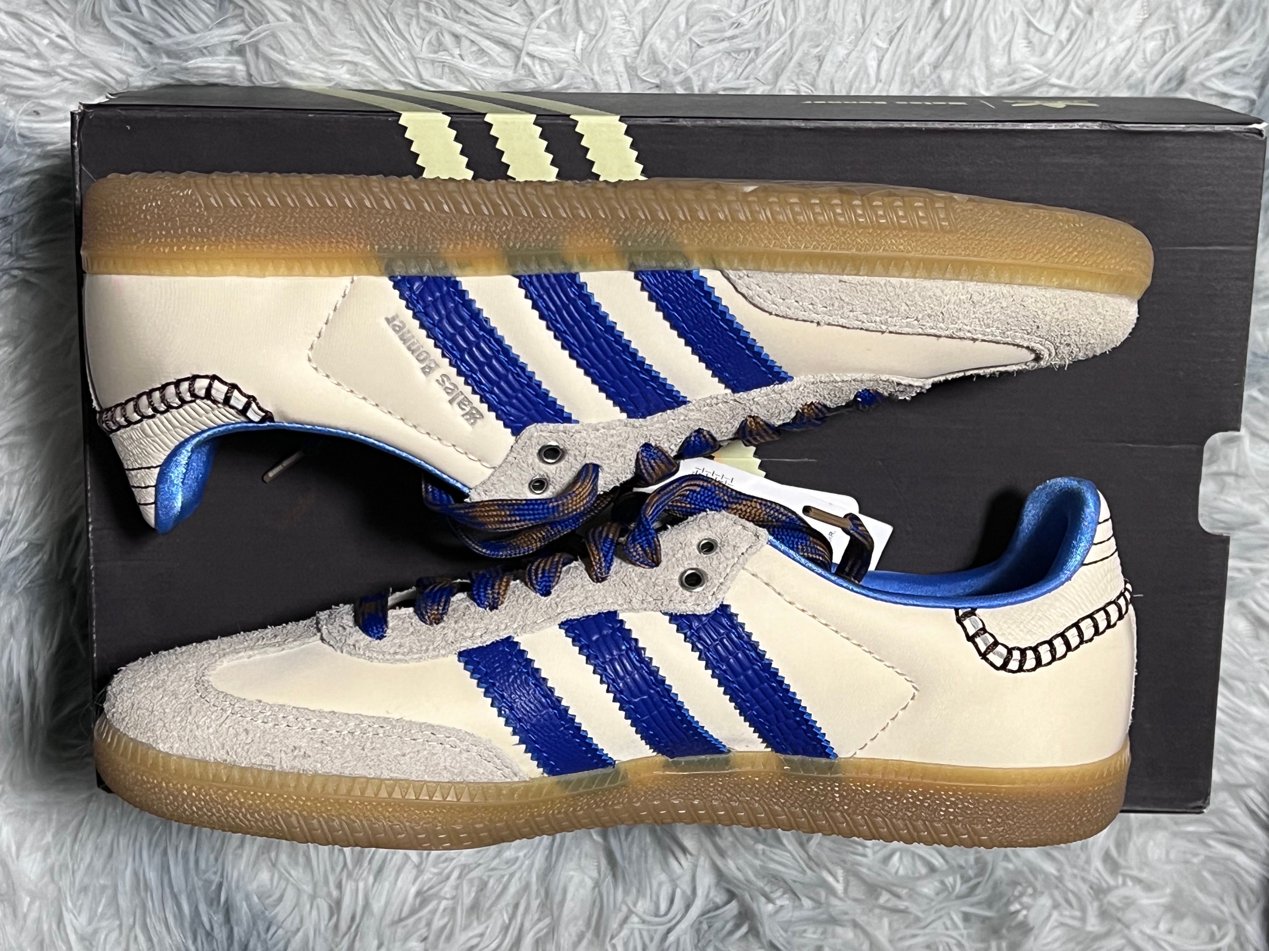 Wales Bonner × adidas Nylon Samba "Wonder Clay/Team Royal Blue/Wonder White"