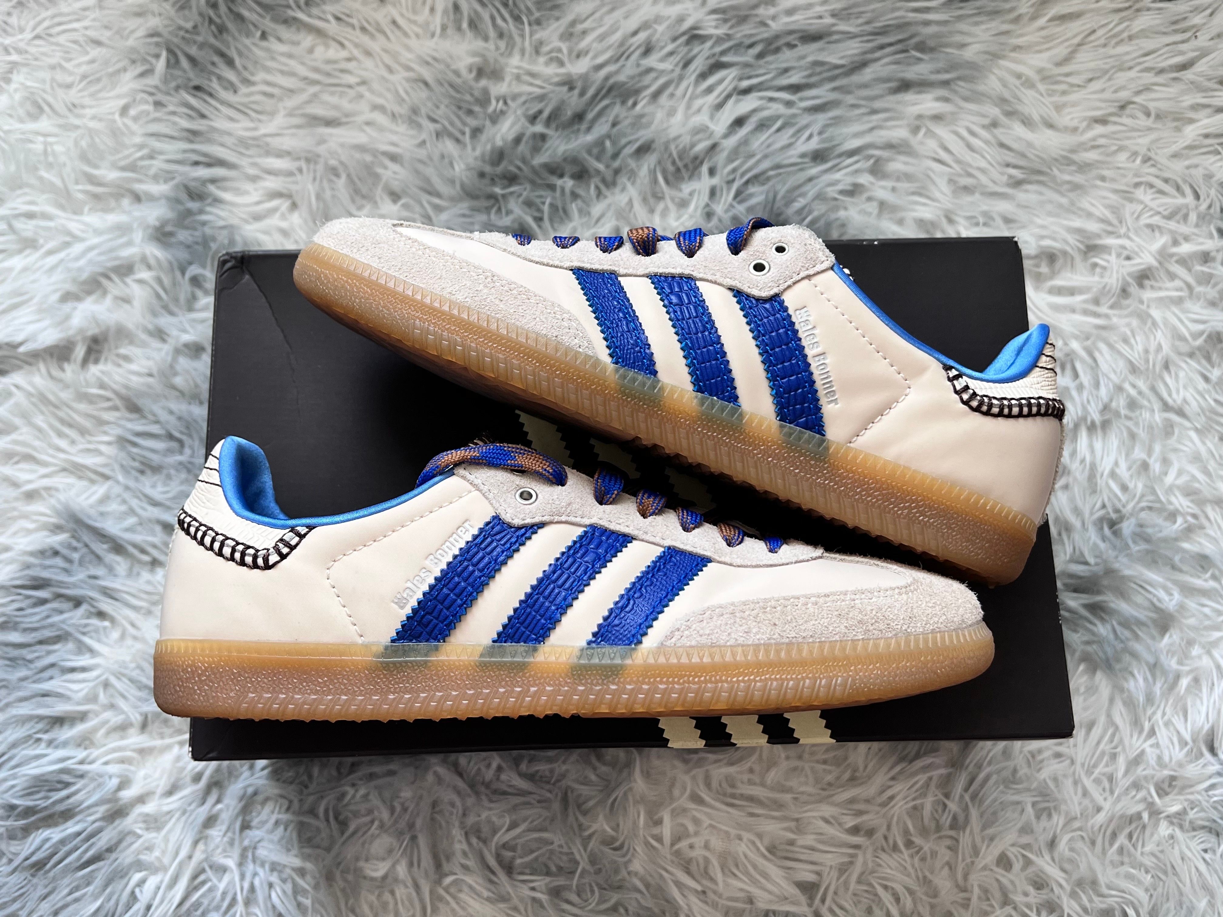 Wales Bonner × adidas Nylon Samba "Wonder Clay/Team Royal Blue/Wonder White"