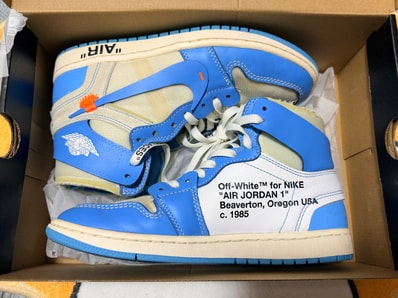 Off-White × Nike Air Jordan 1 High UNC "White/Dark Powder Blue"