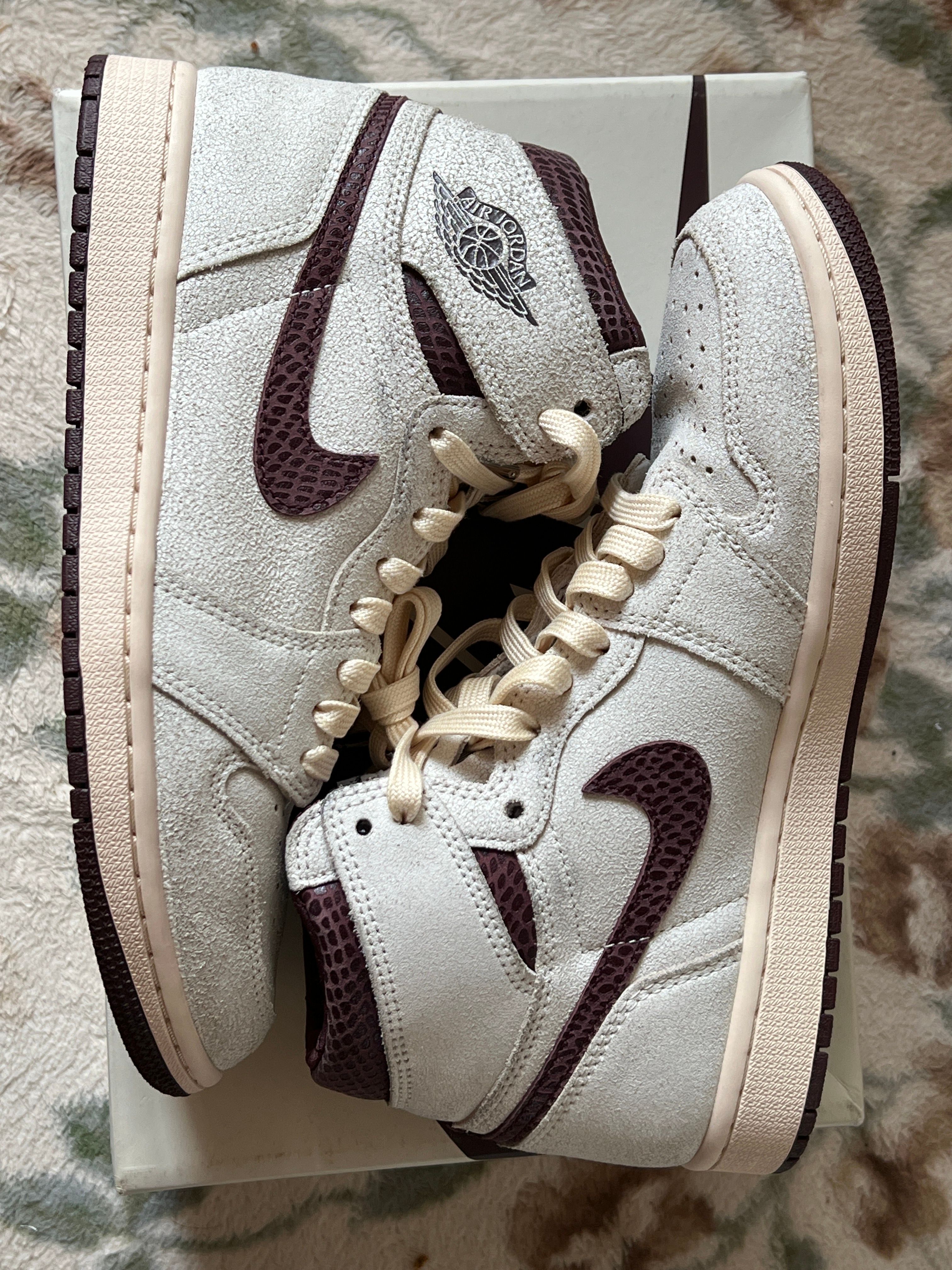 A Ma Maniere × Nike Air Jordan 1 Retro High OG "Sail and Burgundy"
