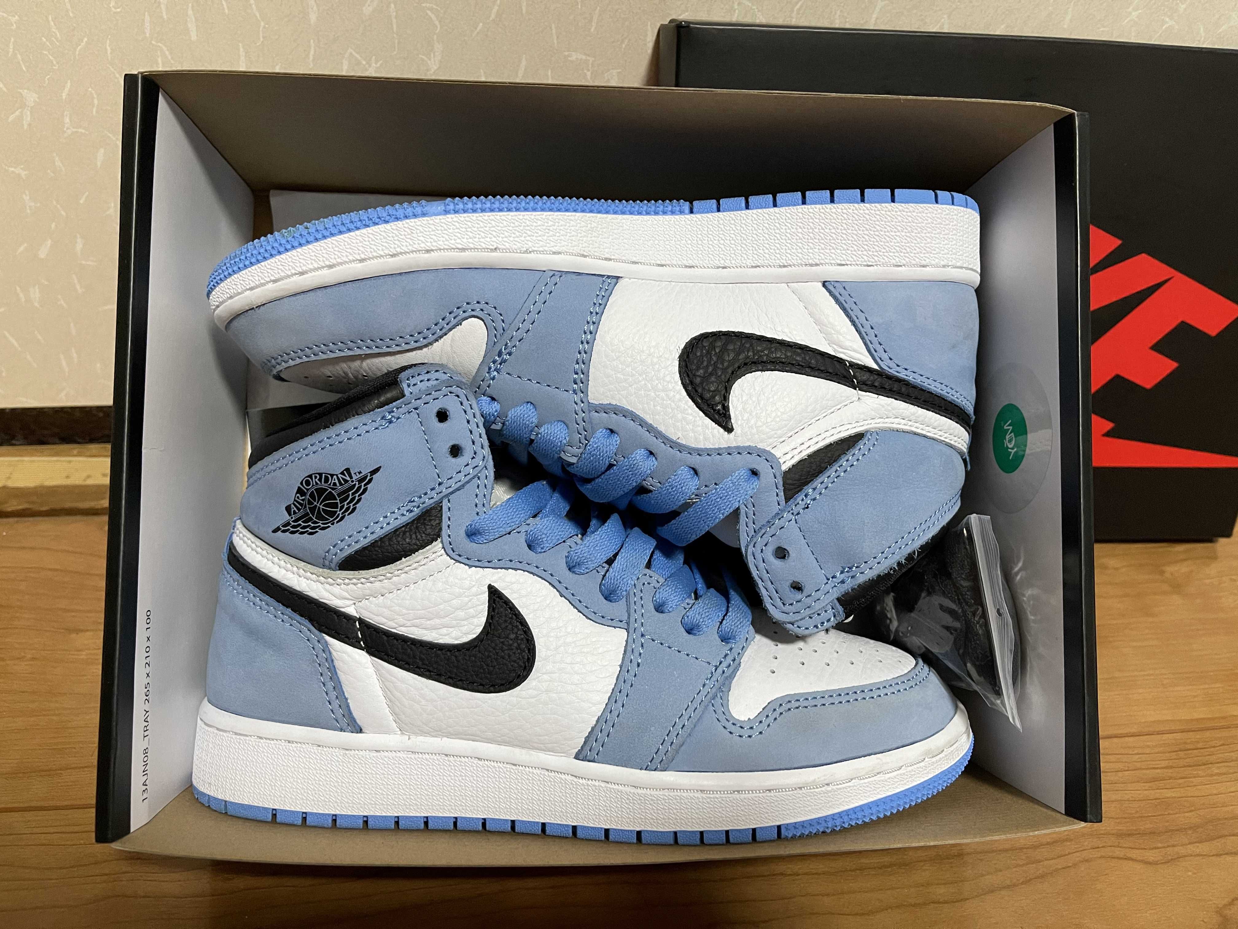 Nike GS Air Jordan 1 High "White/University Blue/Black"