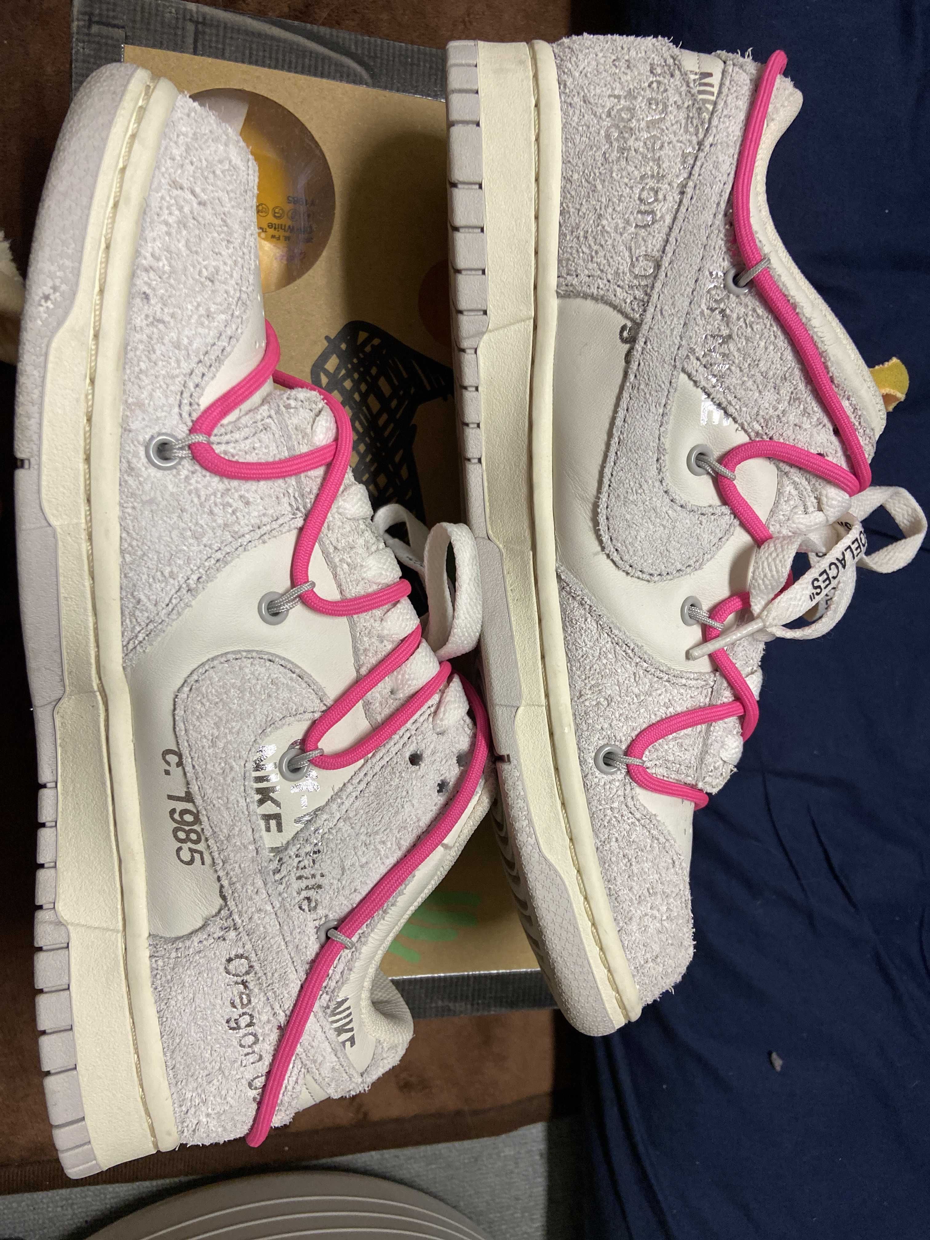 Off-White × Nike Dunk Low "Sail/Neutral Gray/Hyper Pink"