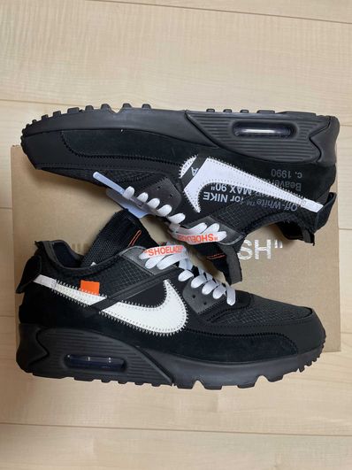 Off-White × Nike Air Max 90 "Black/Black-Cone-White"