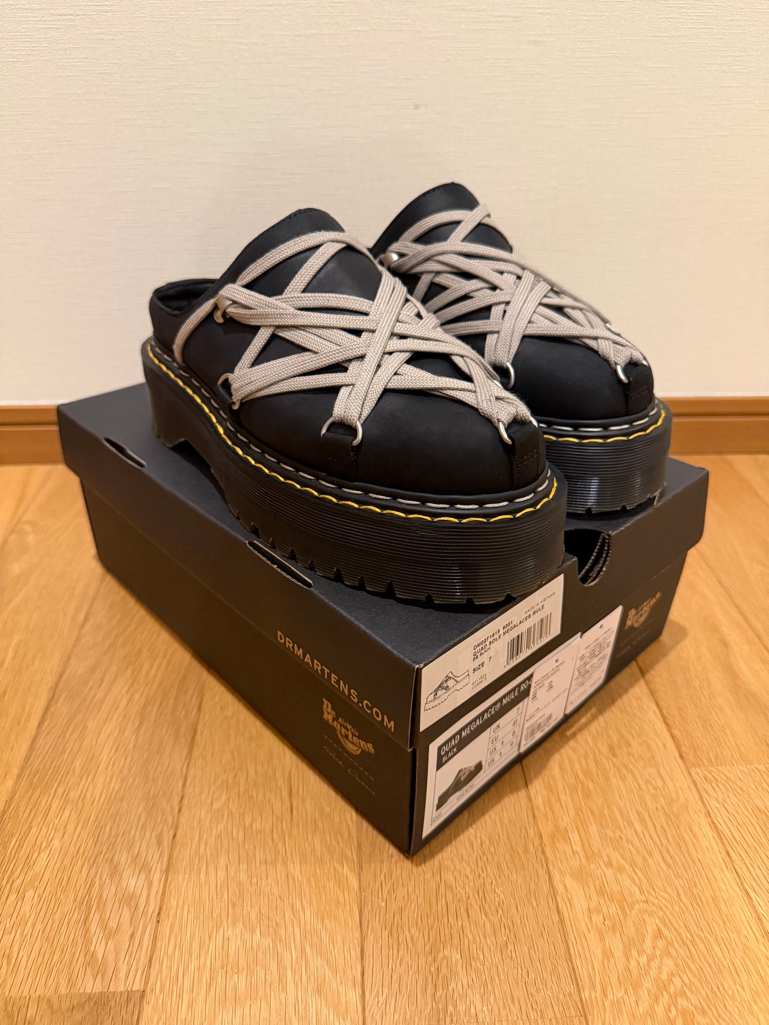 Rick Owens × Dr.Martens Megalace Mule "Black"