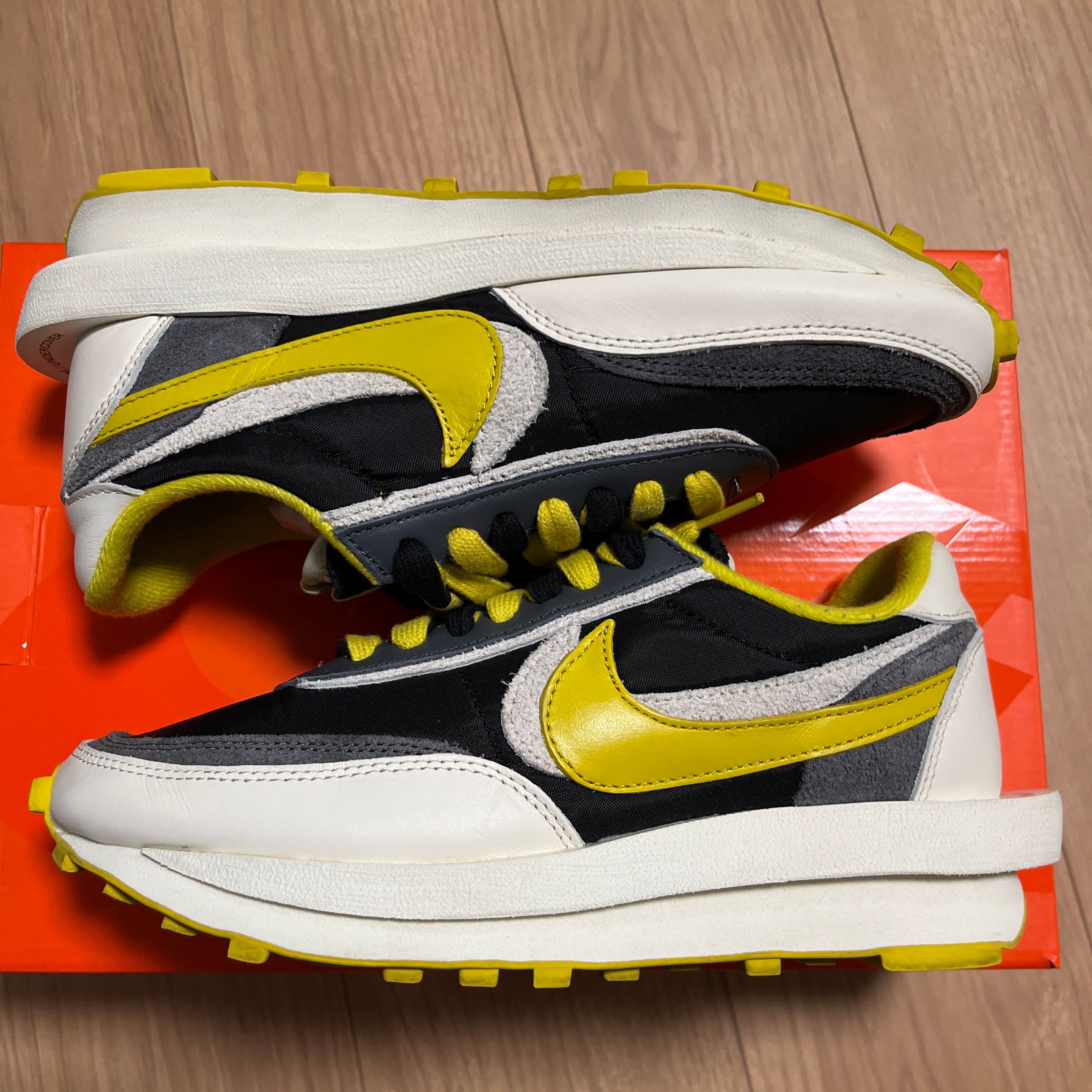 UNDERCOVER × sacai × Nike LD Waffle "Black/Sail-Dark Grey-Bright Citron"