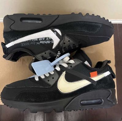 Off-White × Nike Air Max 90 "Black/Black-Cone-White"
