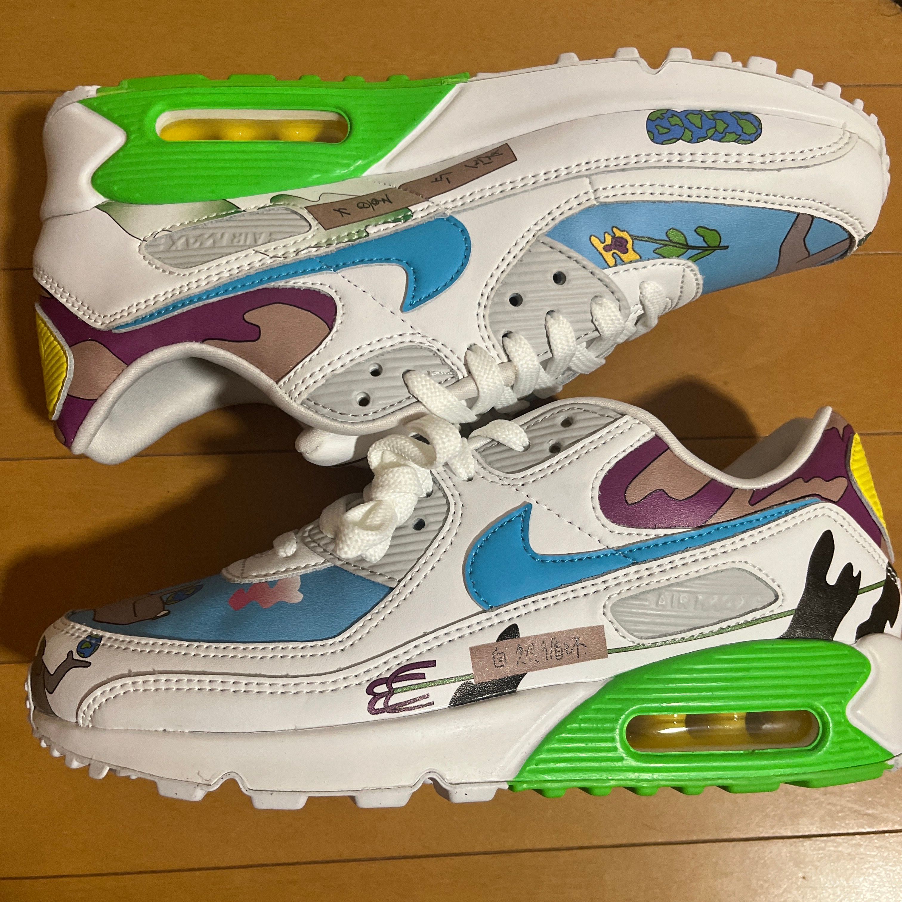 RUOHAN WANG × NIKE AIR MAX 90 FLYLEATHER "WHITE/MULTI COLOR"