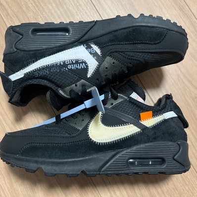 Off-White × Nike Air Max 90 "Black/Black-Cone-White"