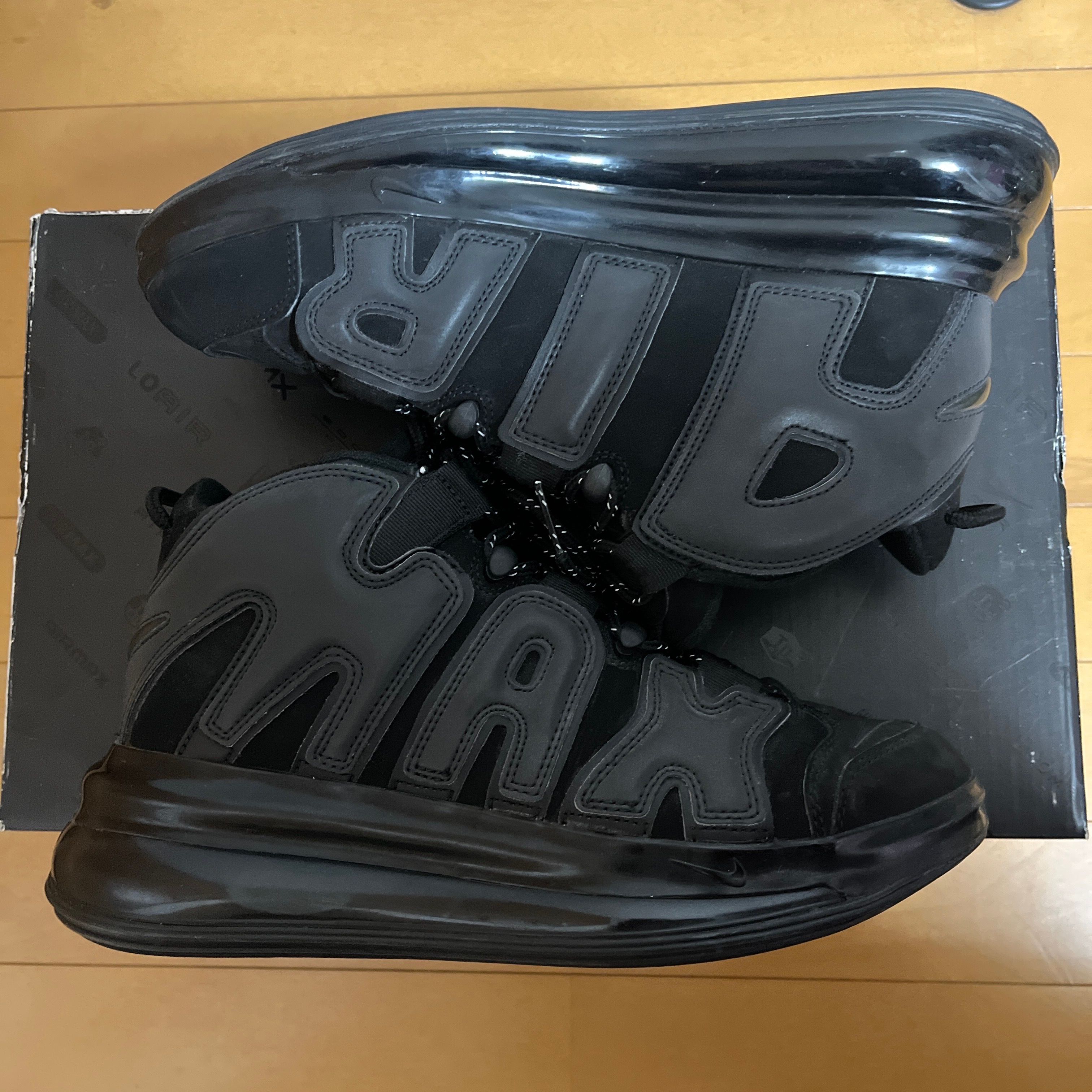 NIKE AIR MORE UPTEMPO 720 BLACK / METALLIC BLACK
