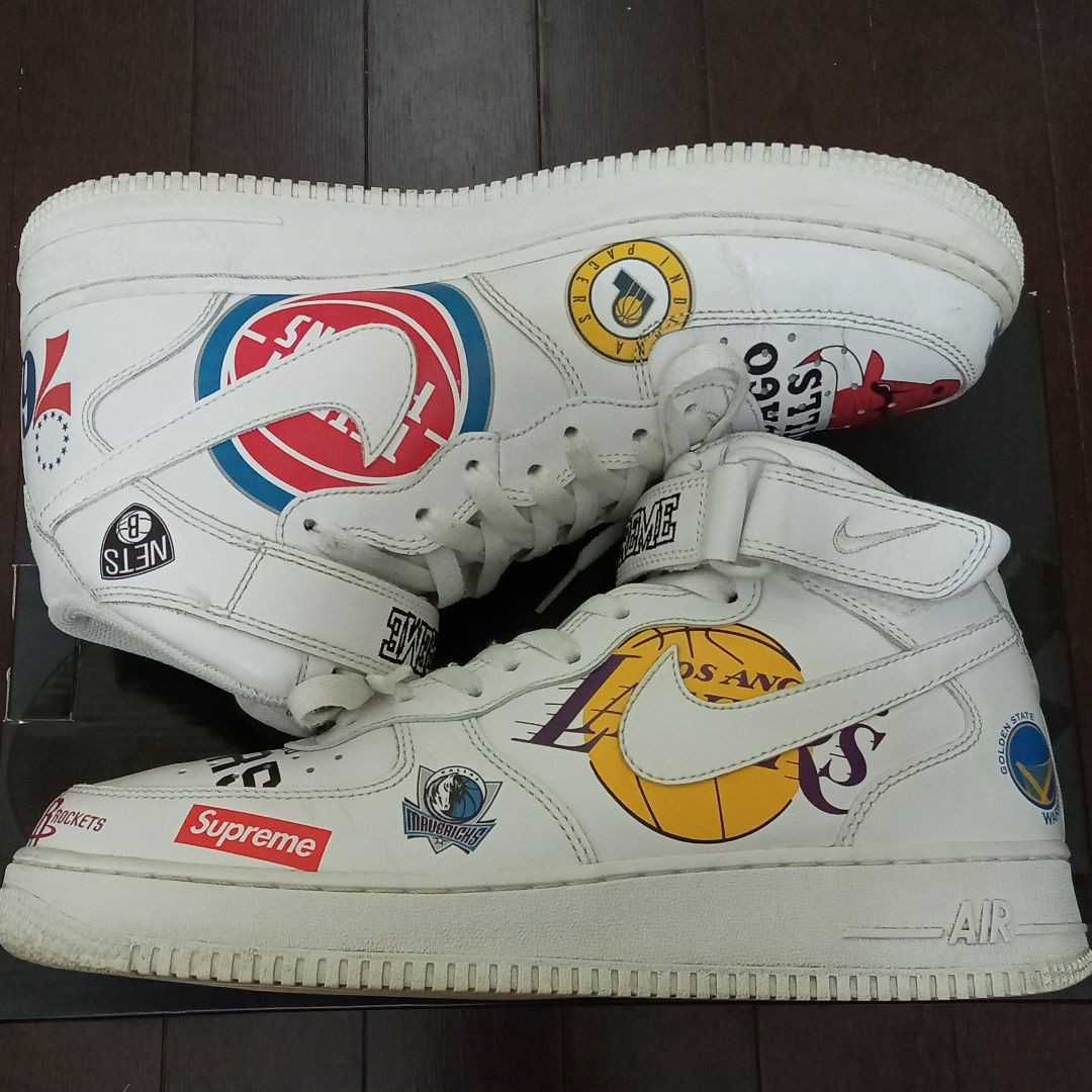 Supreme × NBA × Nike Air Force 1 Mid '07 "White"