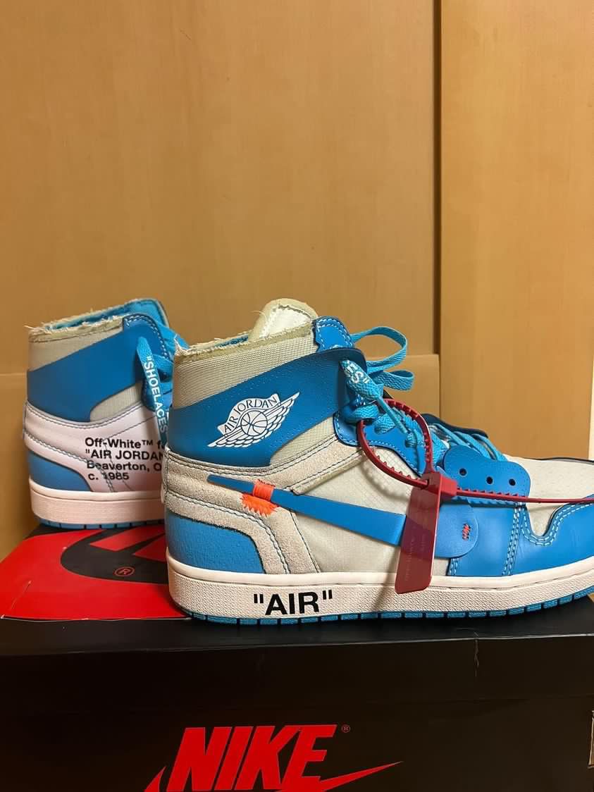Off-White × Nike Air Jordan 1 High UNC "White/Dark Powder Blue"