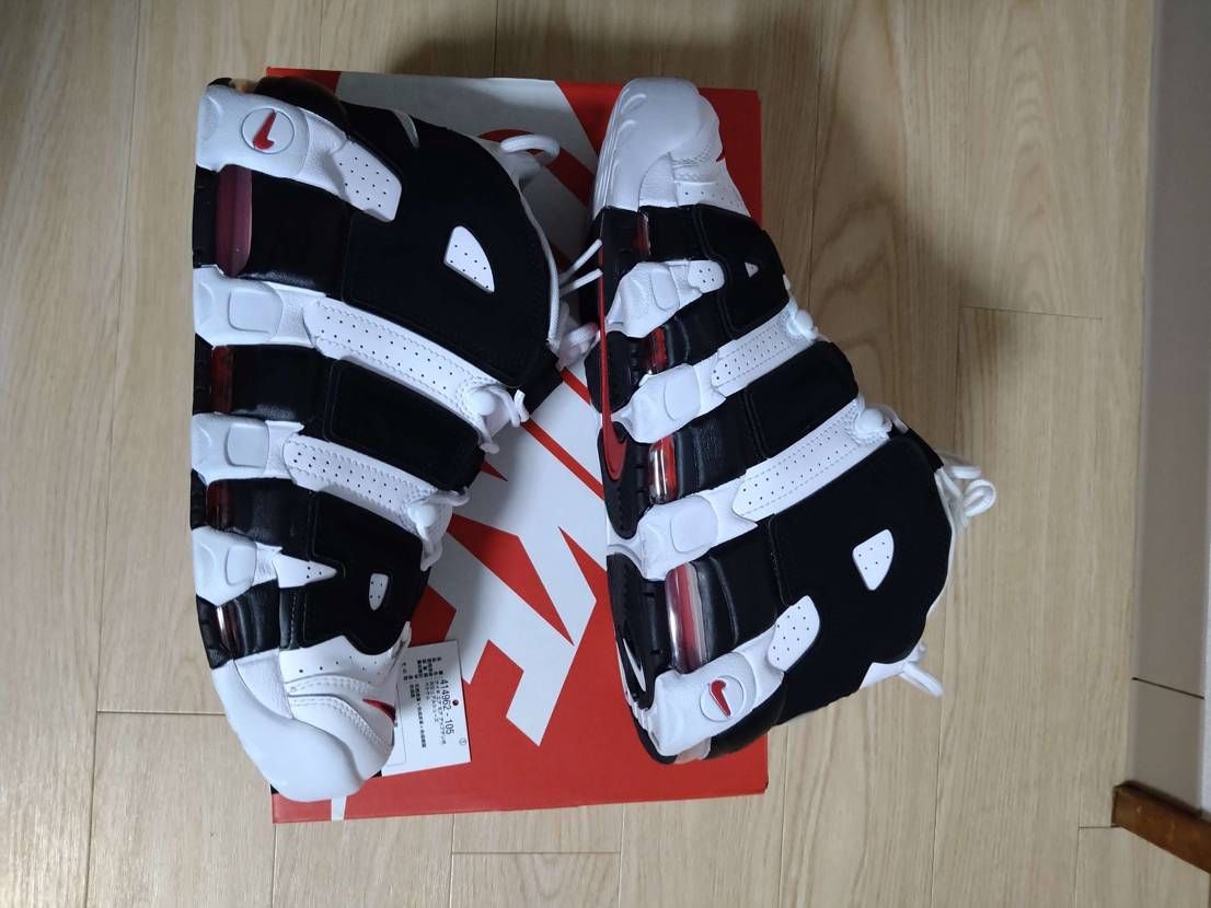 NIKE AIR MORE UPTEMPO "WHITE/BLACK/UNIVERSITY RED"(2020)