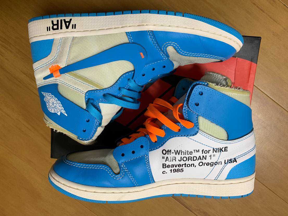 Off-White × Nike Air Jordan 1 High UNC "White/Dark Powder Blue"