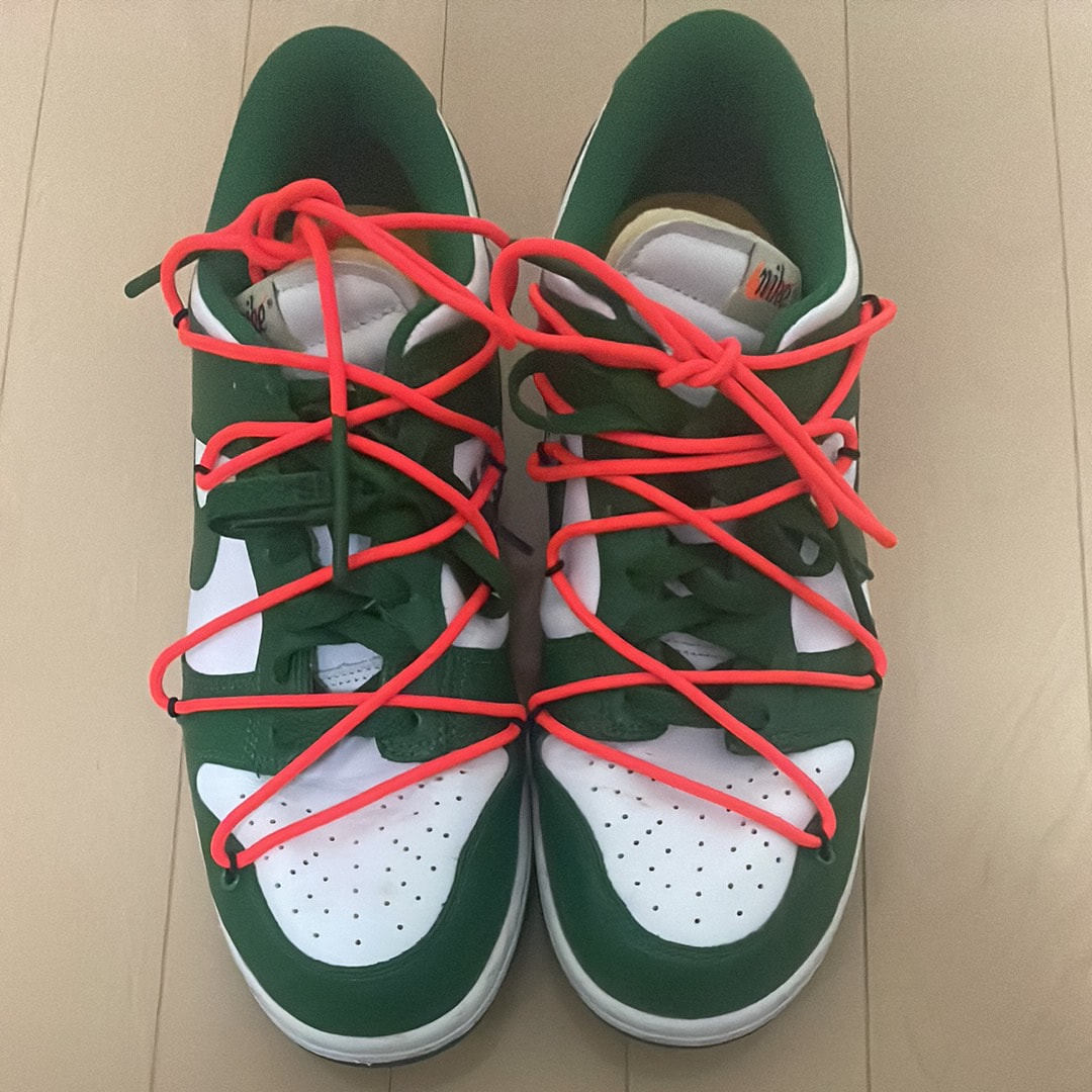Off-White × Nike Dunk Low "White/Pine Green"