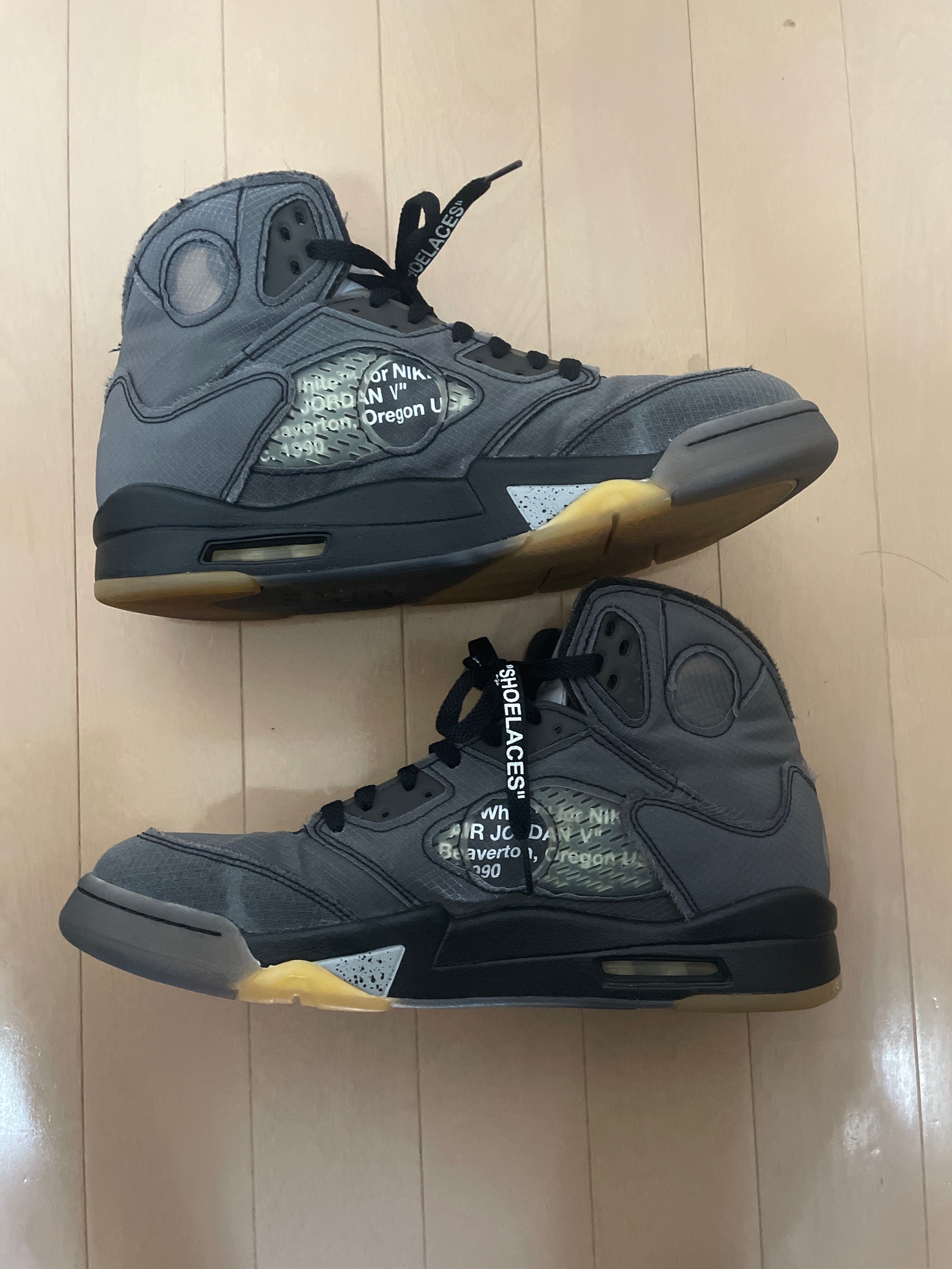 Off-White × Nike Air Jordan 5 "Black/Muslin/Fire Red"