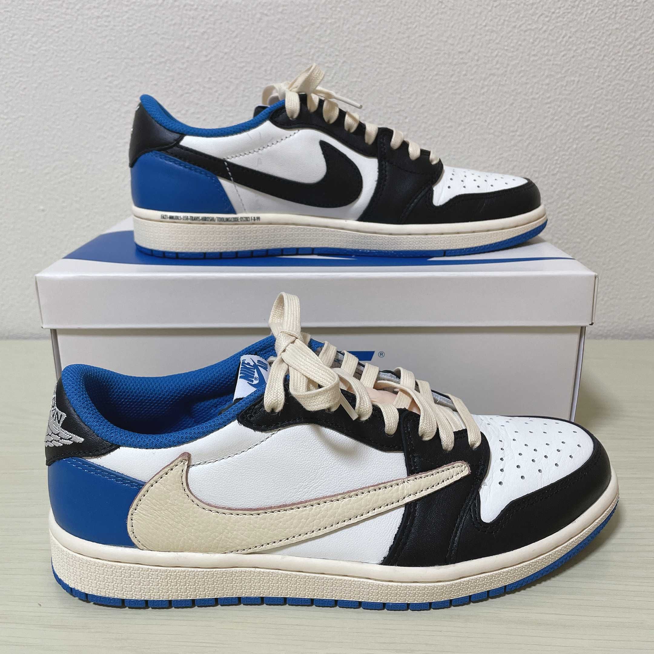 Travis Scott × fragment design × Nike Air Jordan 1 Low OG SP "Military Blue"