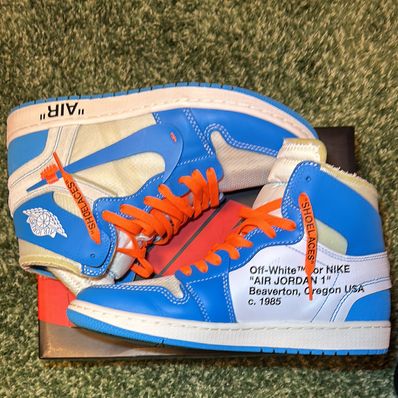 Off-White × Nike Air Jordan 1 High UNC "White/Dark Powder Blue"