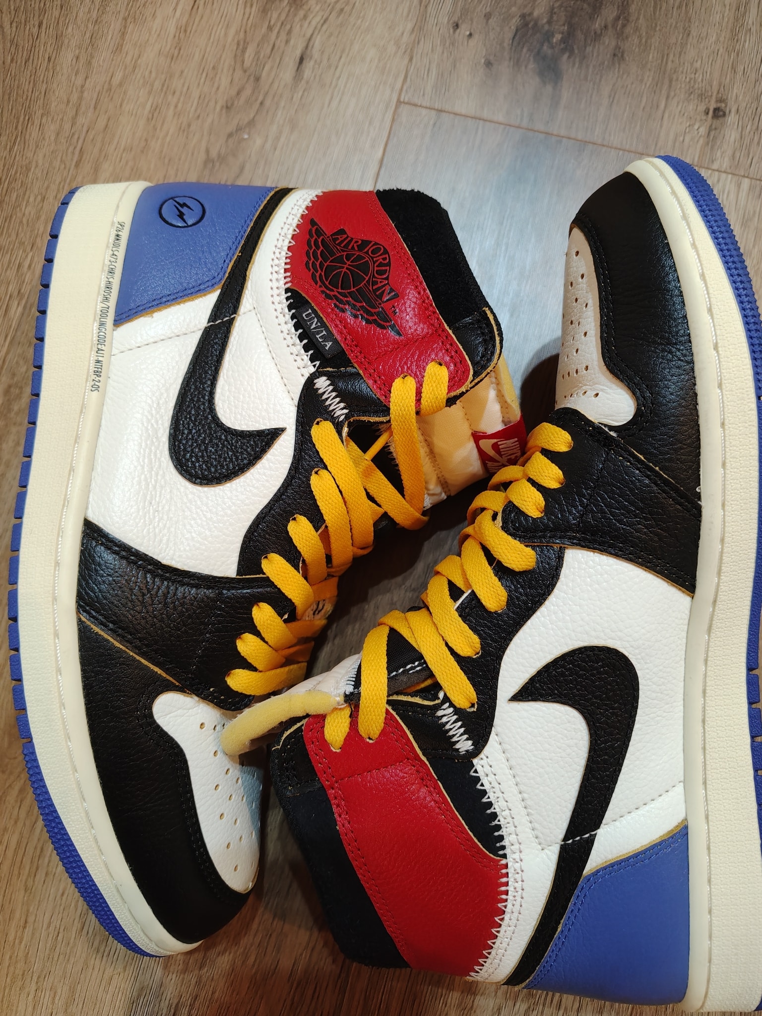 fragment design × UNION × Nike Air Jordan 1 High OG "Black/Varsity Red"