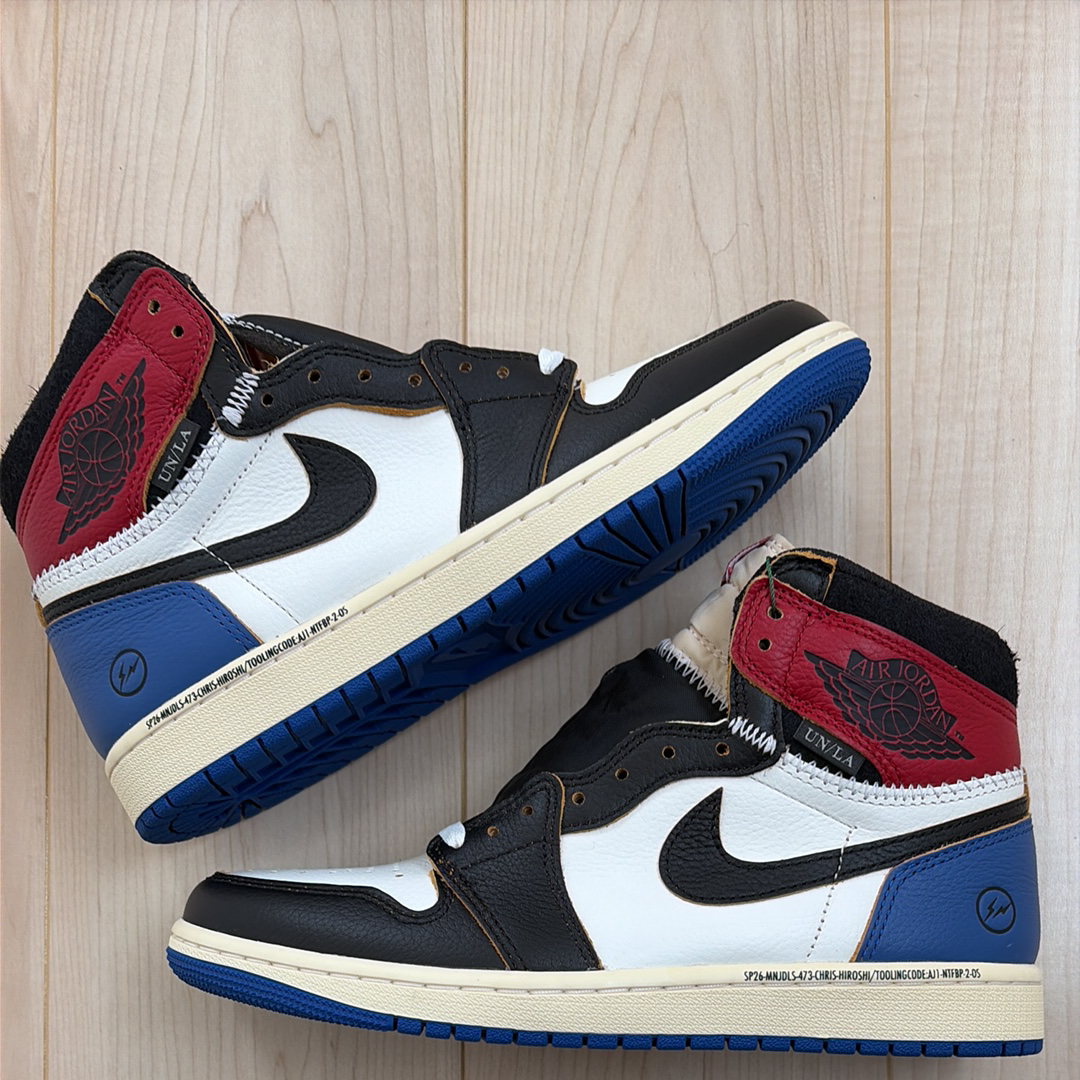 fragment design × UNION × Nike Air Jordan 1 High OG "Black/Varsity Red"