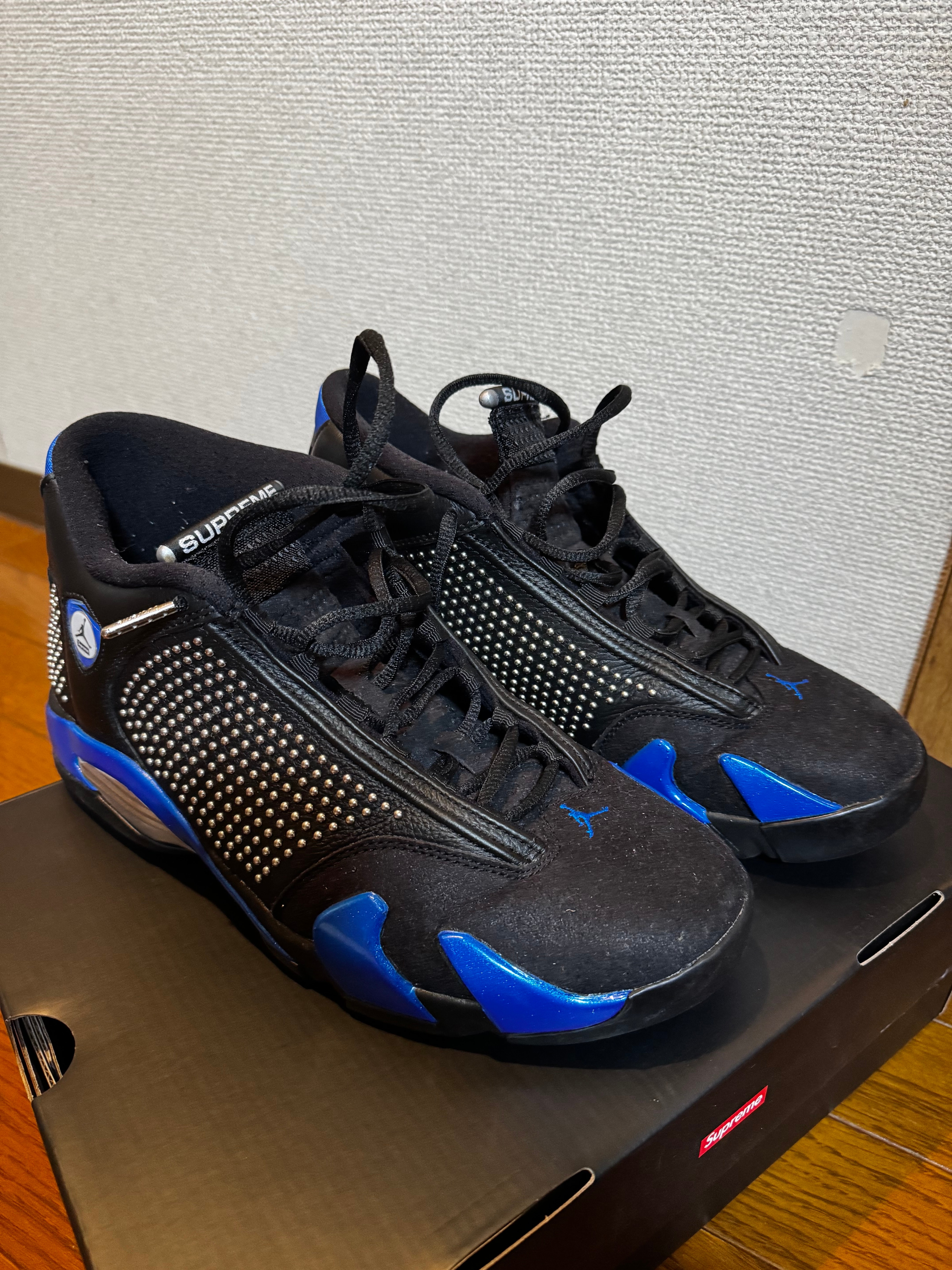 Supreme × Nike Air Jordan 14 Retro "Black/Varsity Royal/Chrome"