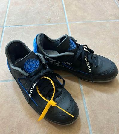 Off-White × Nike Air Jordan 2 Low "Black and Varsity Royal"