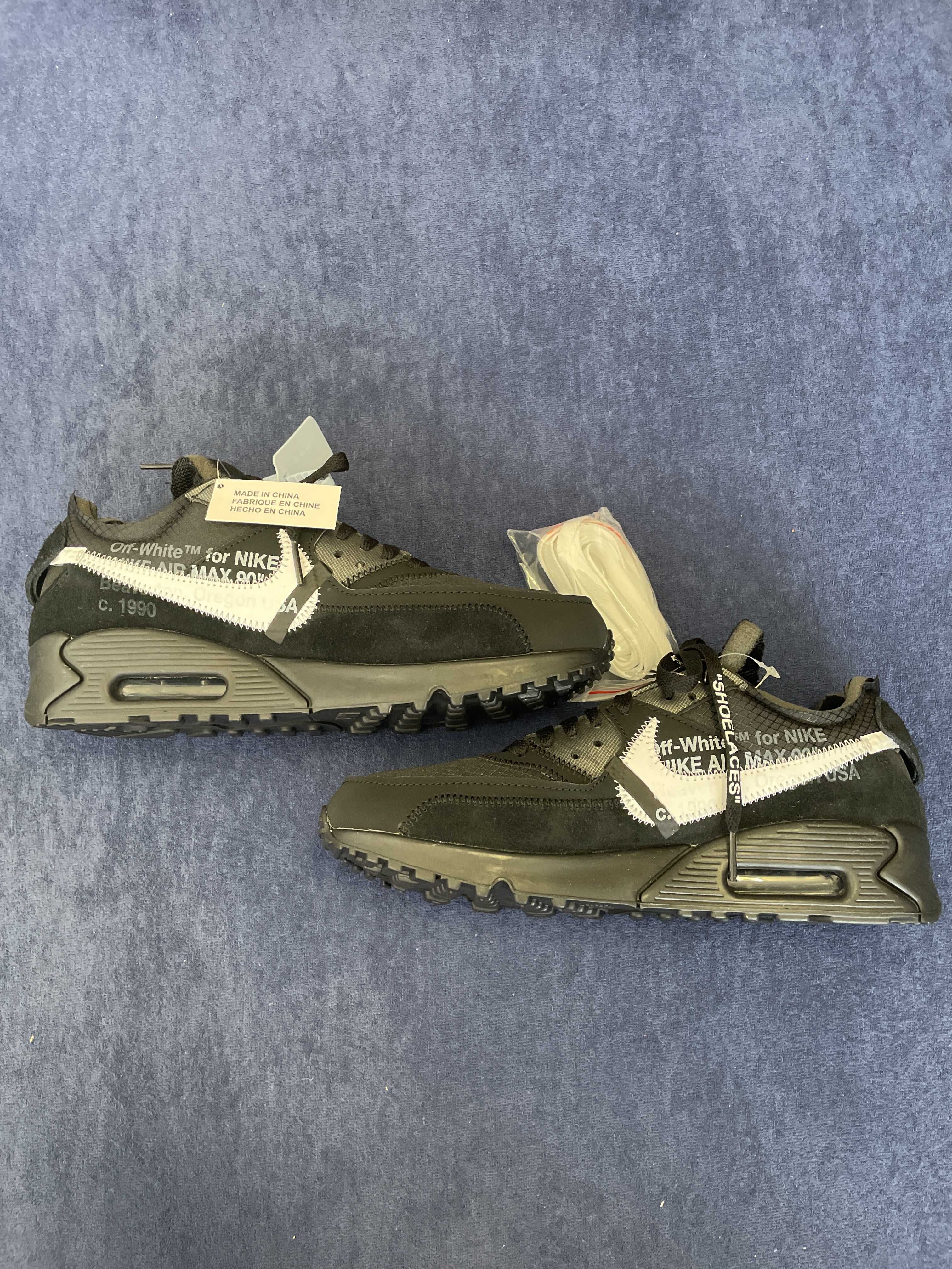 Off-White × Nike Air Max 90 "Black/Black-Cone-White"