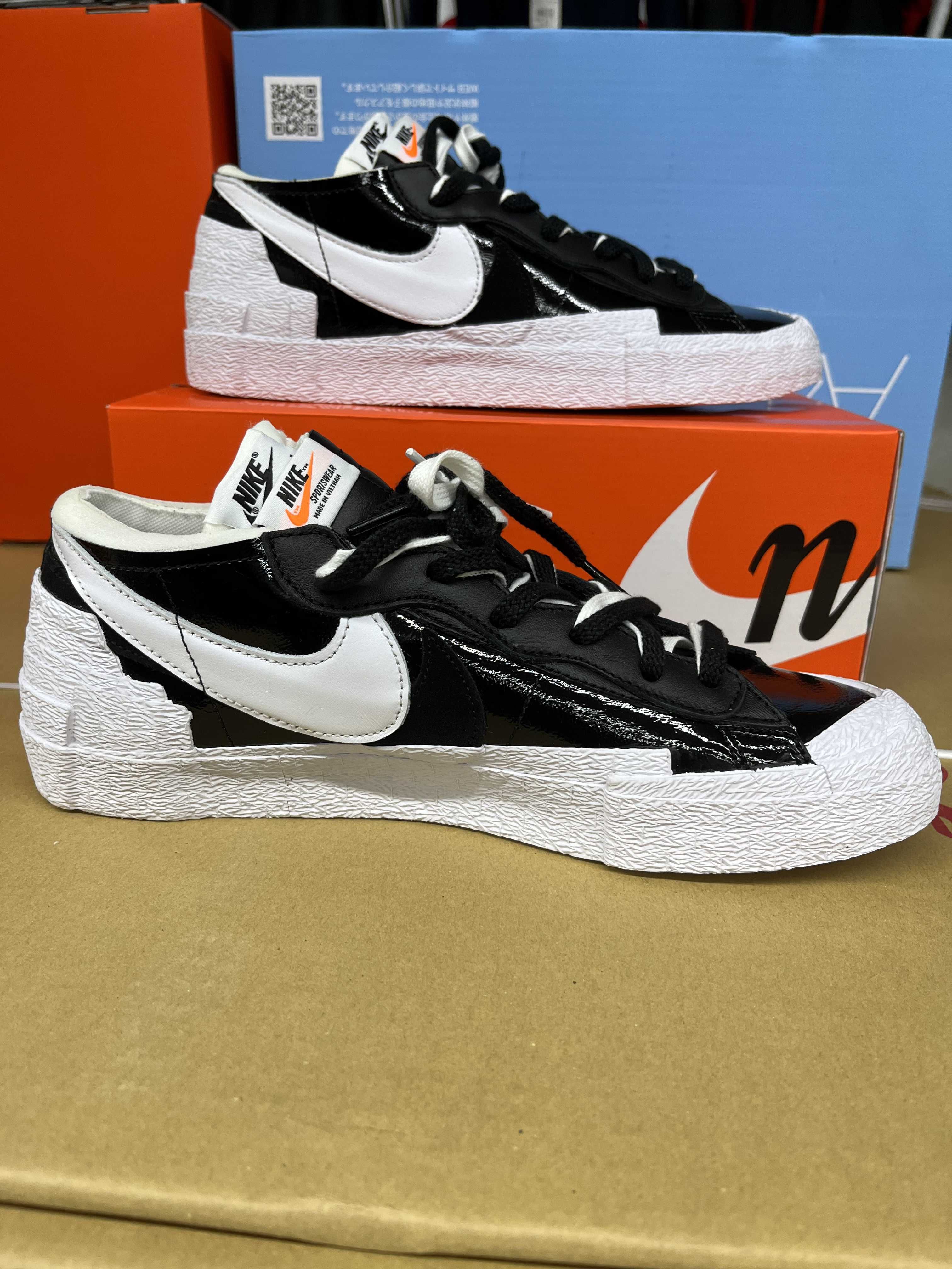 sacai × Nike Blazer Low "Black Patent Leather"