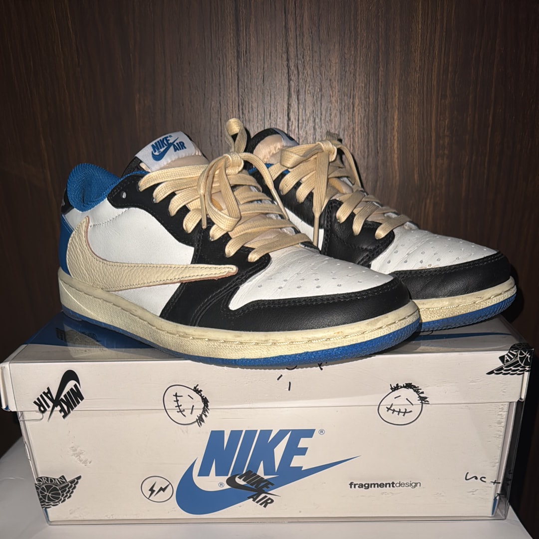Travis Scott × fragment design × Nike Air Jordan 1 Low OG SP "Military Blue"