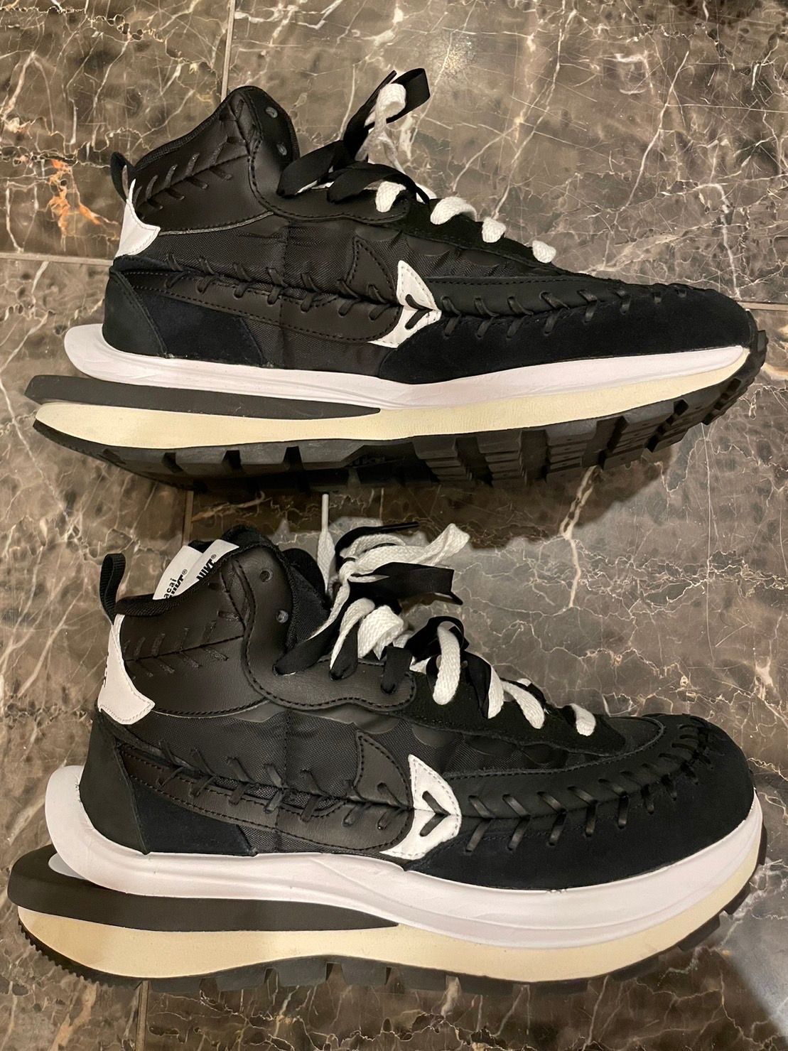 Jean-Paul Gaultier × sacai × Nike Vapor Waffle "Black/Black-White"