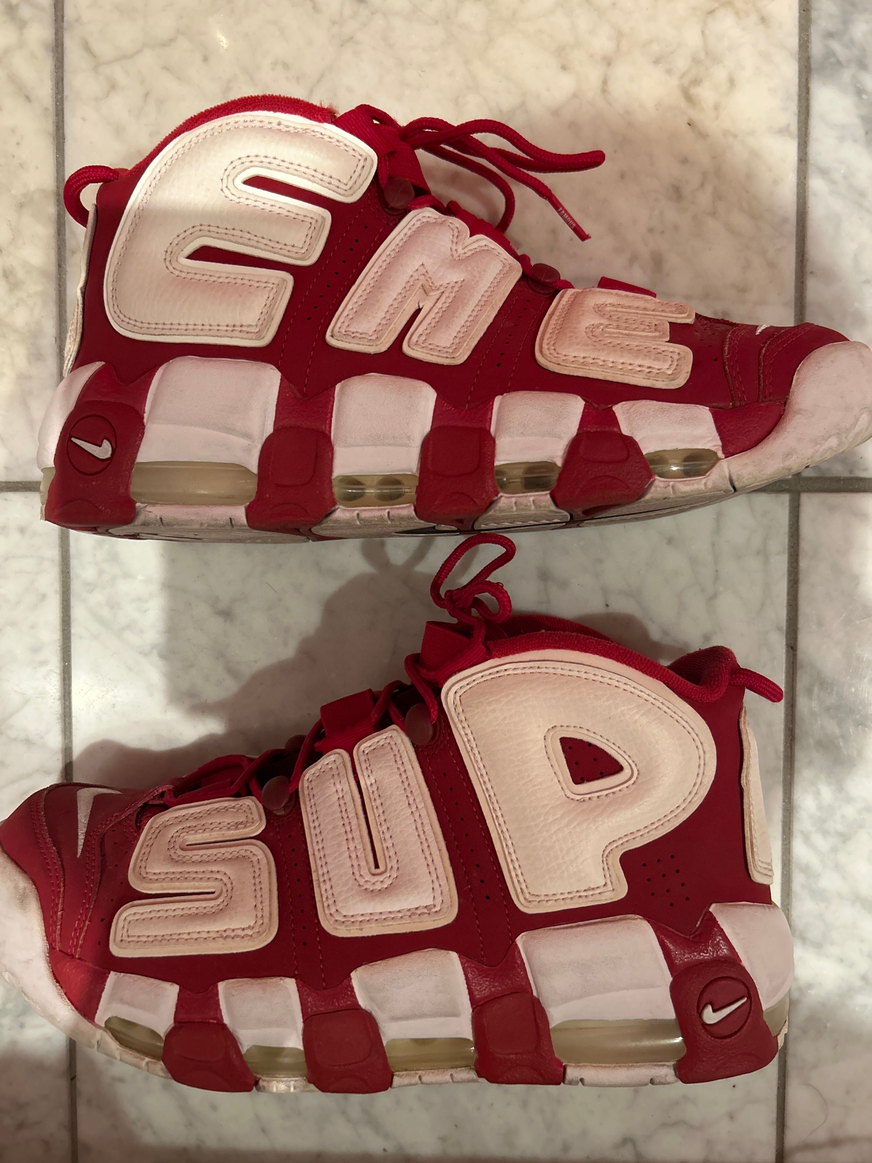 Supreme × Nike Air More Uptempo "White/Red"