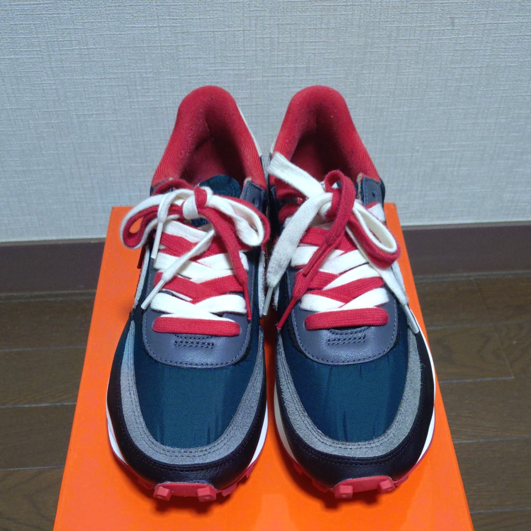 UNDERCOVER × sacai × Nike LD Waffle "Midnight Spruce/Pale Ivory-Dark Grey-University Red"