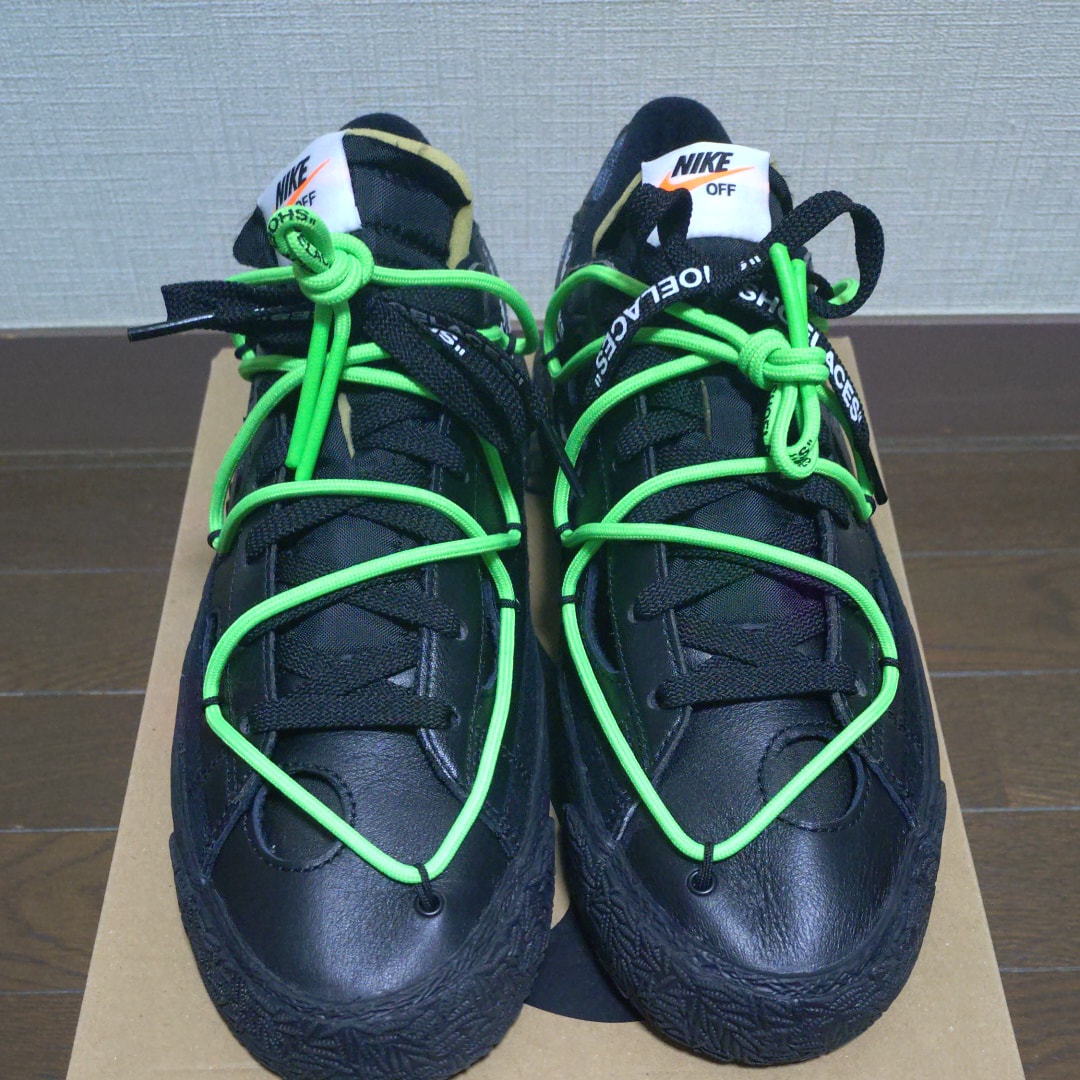 Off-White × Nike Blazer Low "Black and Electro Green"