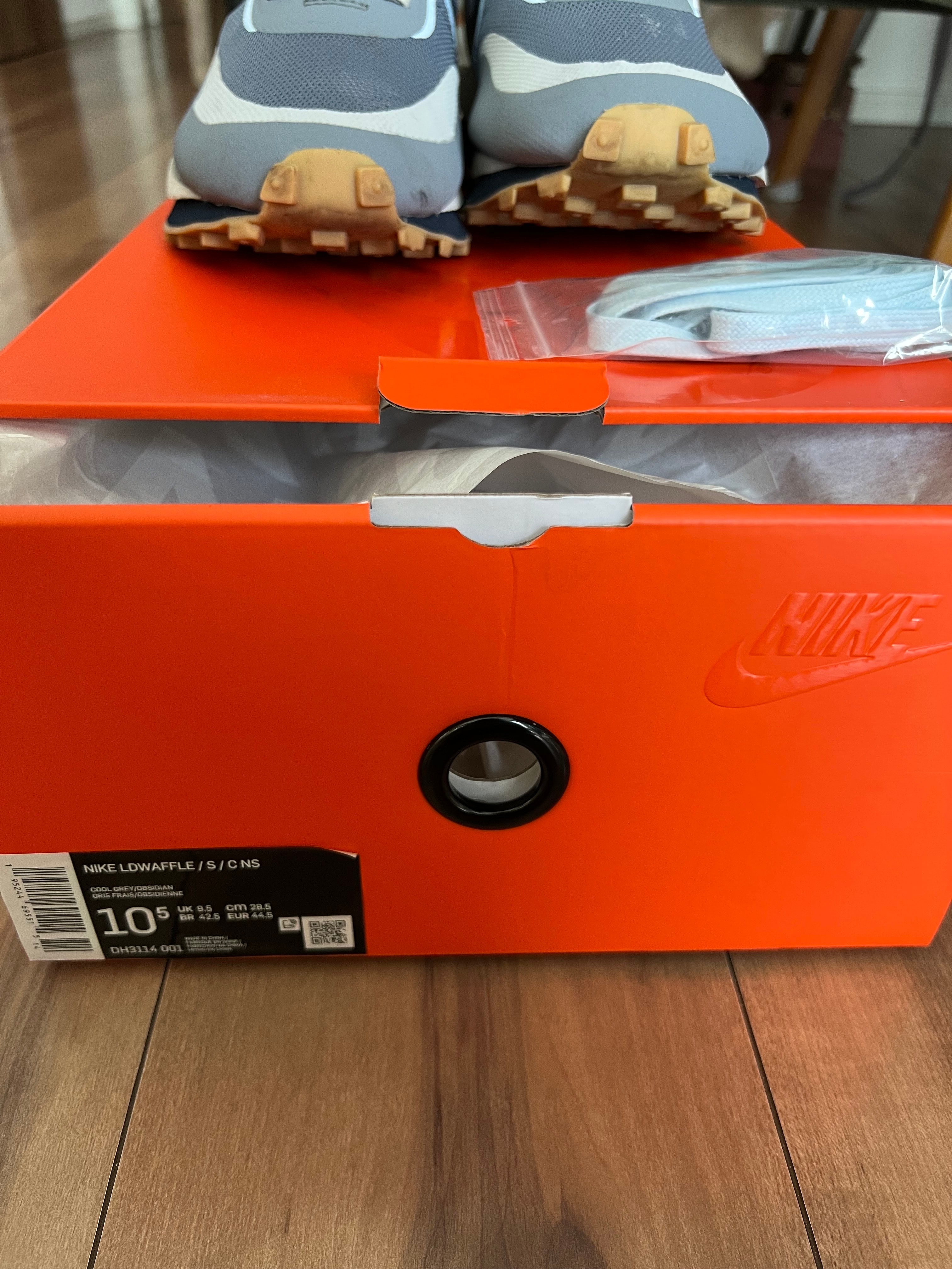 CLOT × Sacai × Nike LD Waffle "Grey Obsidian/Cool Grey"