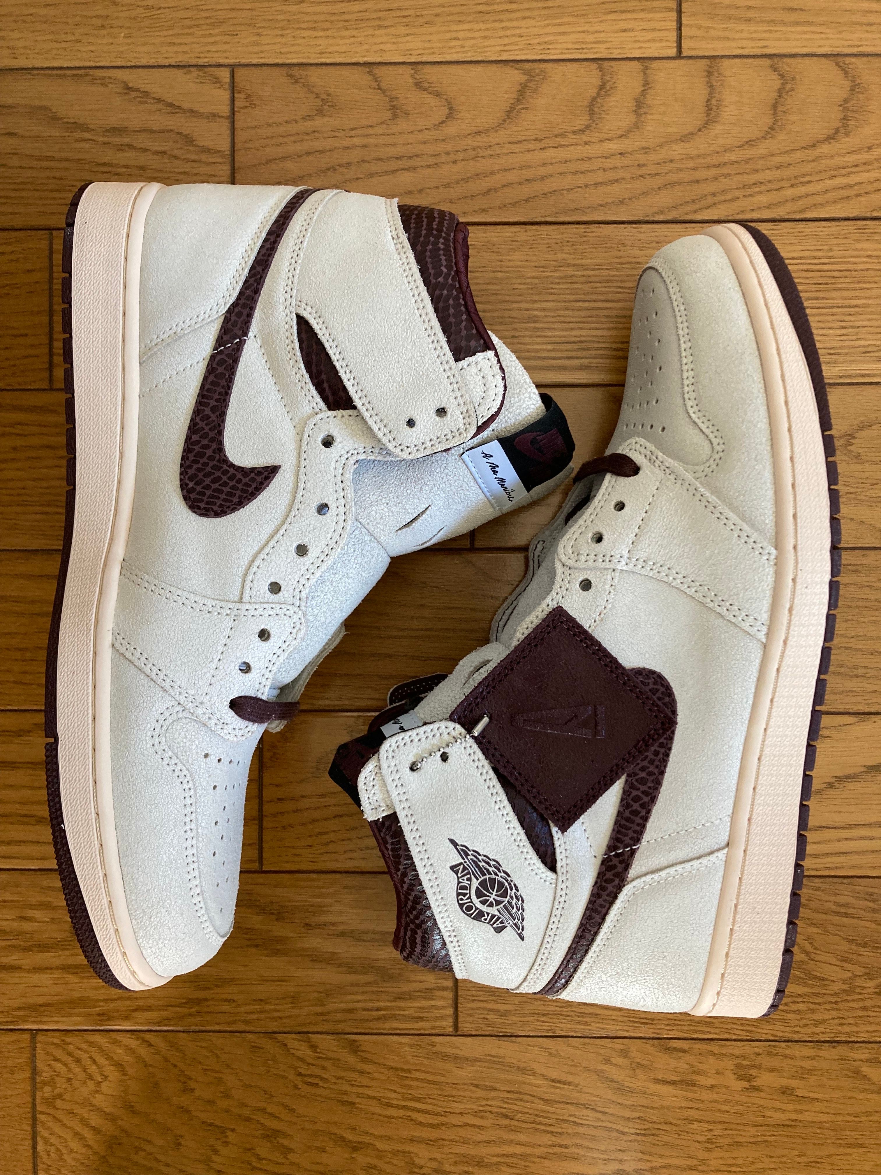 A Ma Maniere × Nike Air Jordan 1 Retro High OG "Sail and Burgundy"