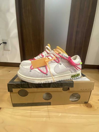 Off-White × Nike Dunk Low "Sail/Neutral Gray/Hyper Pink"