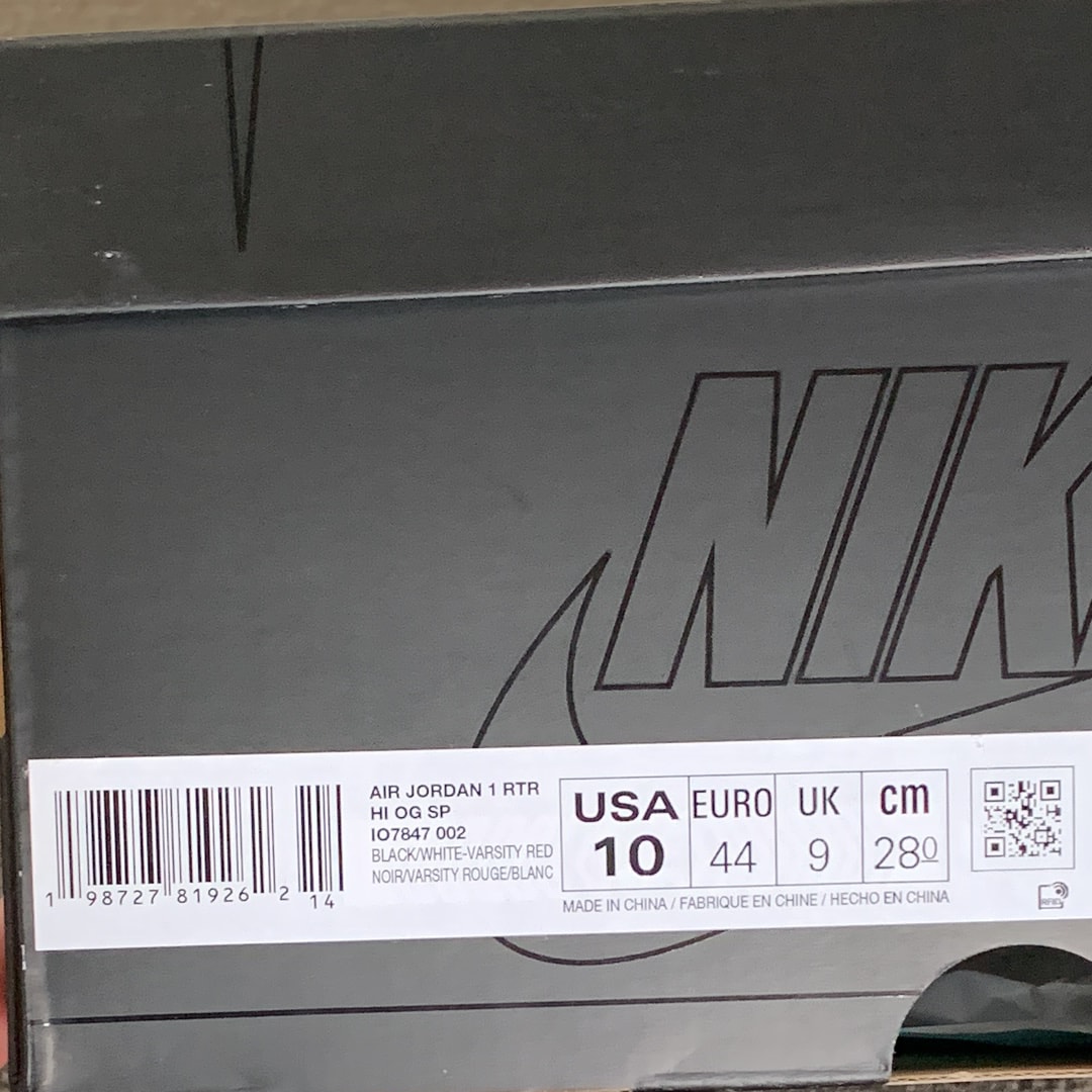 fragment design × UNION × Nike Air Jordan 1 High OG "Black/Varsity Red"