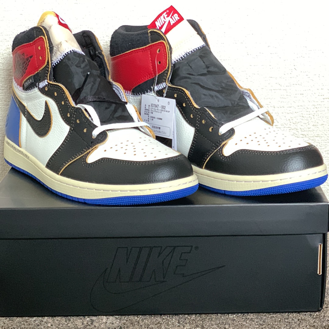 fragment design × UNION × Nike Air Jordan 1 High OG "Black/Varsity Red"