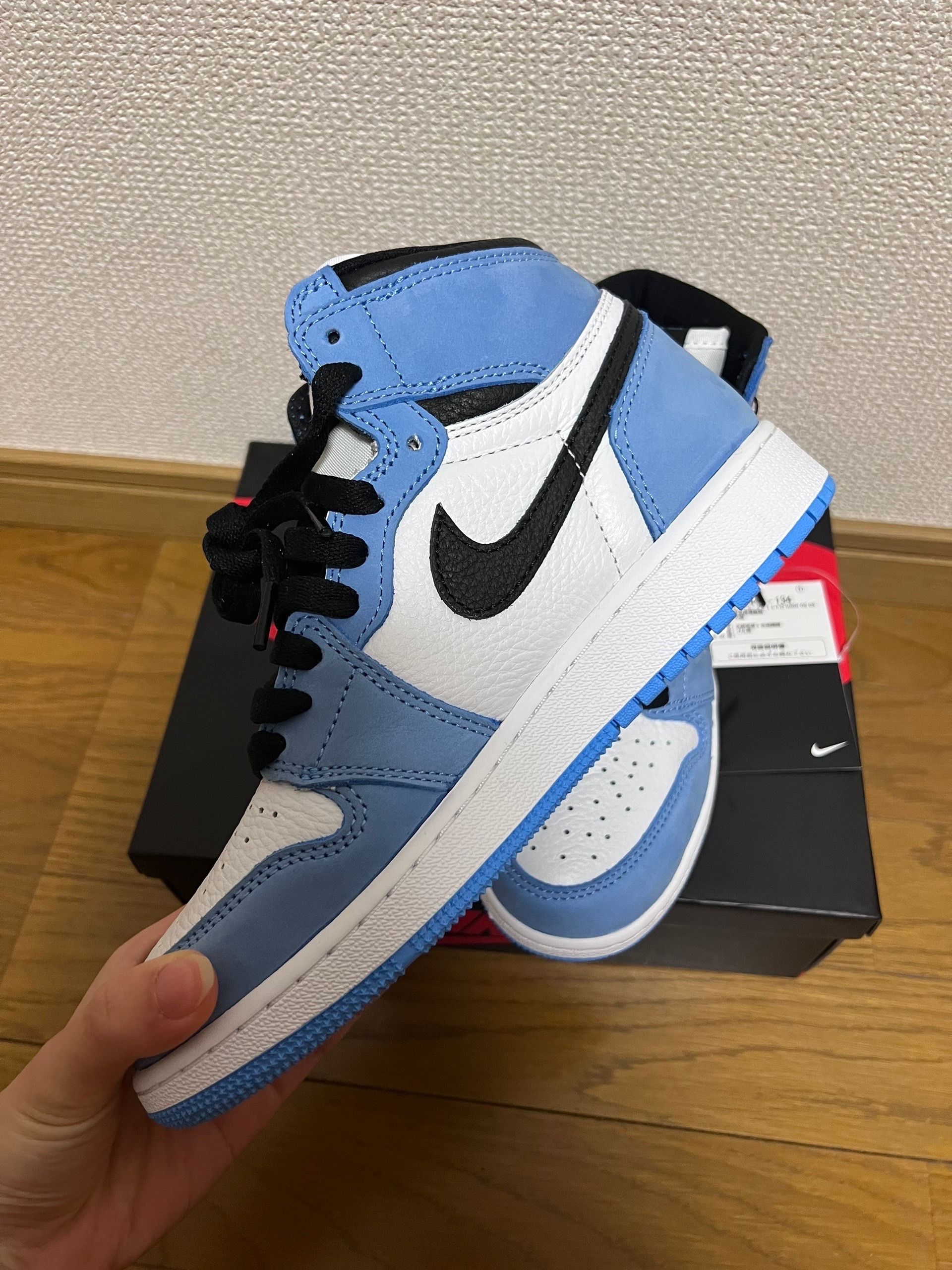 Nike GS Air Jordan 1 High "White/University Blue/Black"