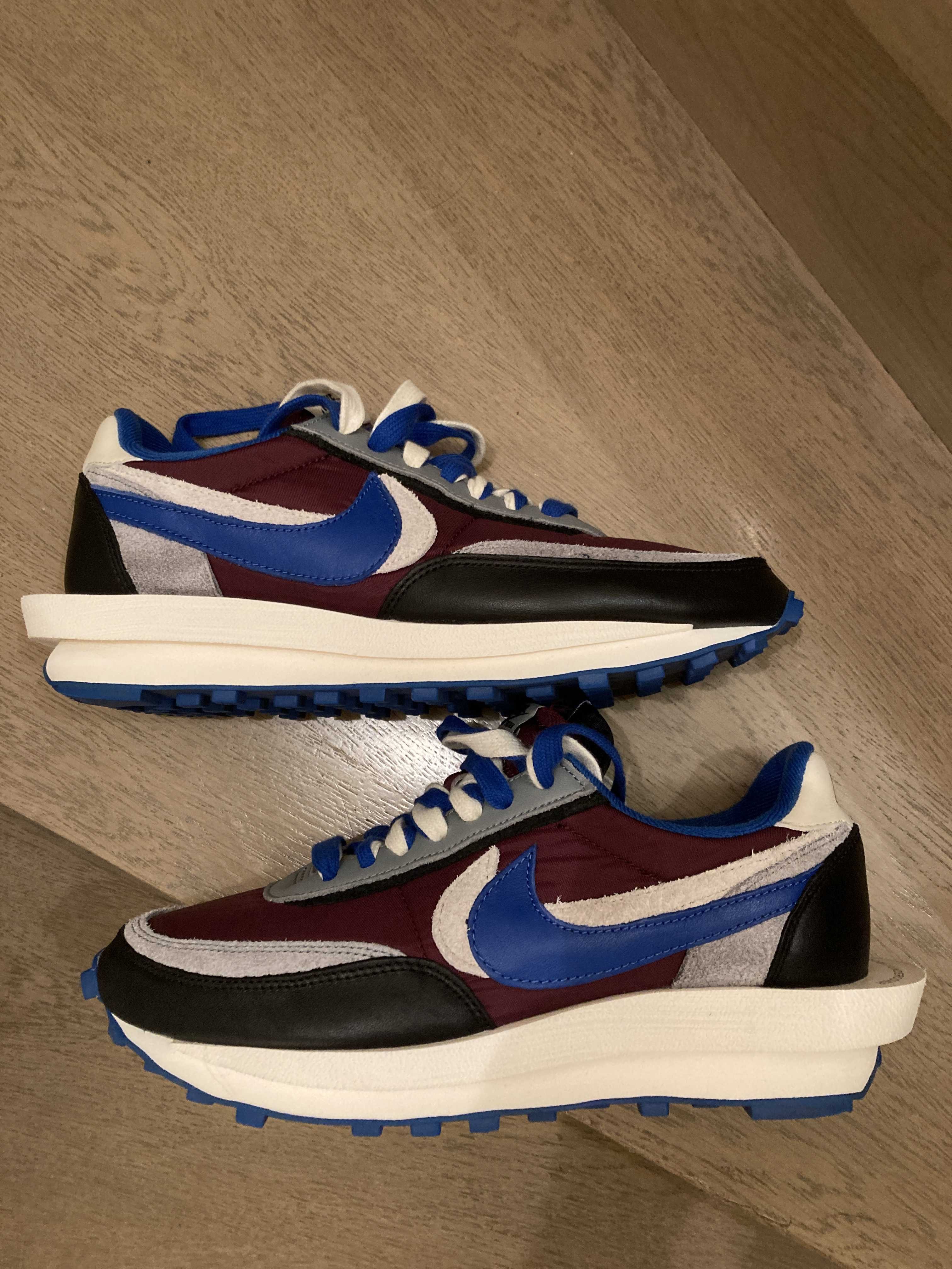 UNDERCOVER × sacai × Nike LD Waffle "Night Maroon/Pale Ivory-Ground Grey-Team Royal"