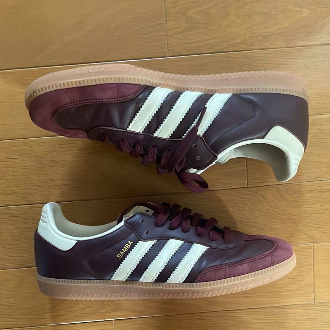 adidas Women's Samba OG "Maroon/Cream White/Gold Metallic"