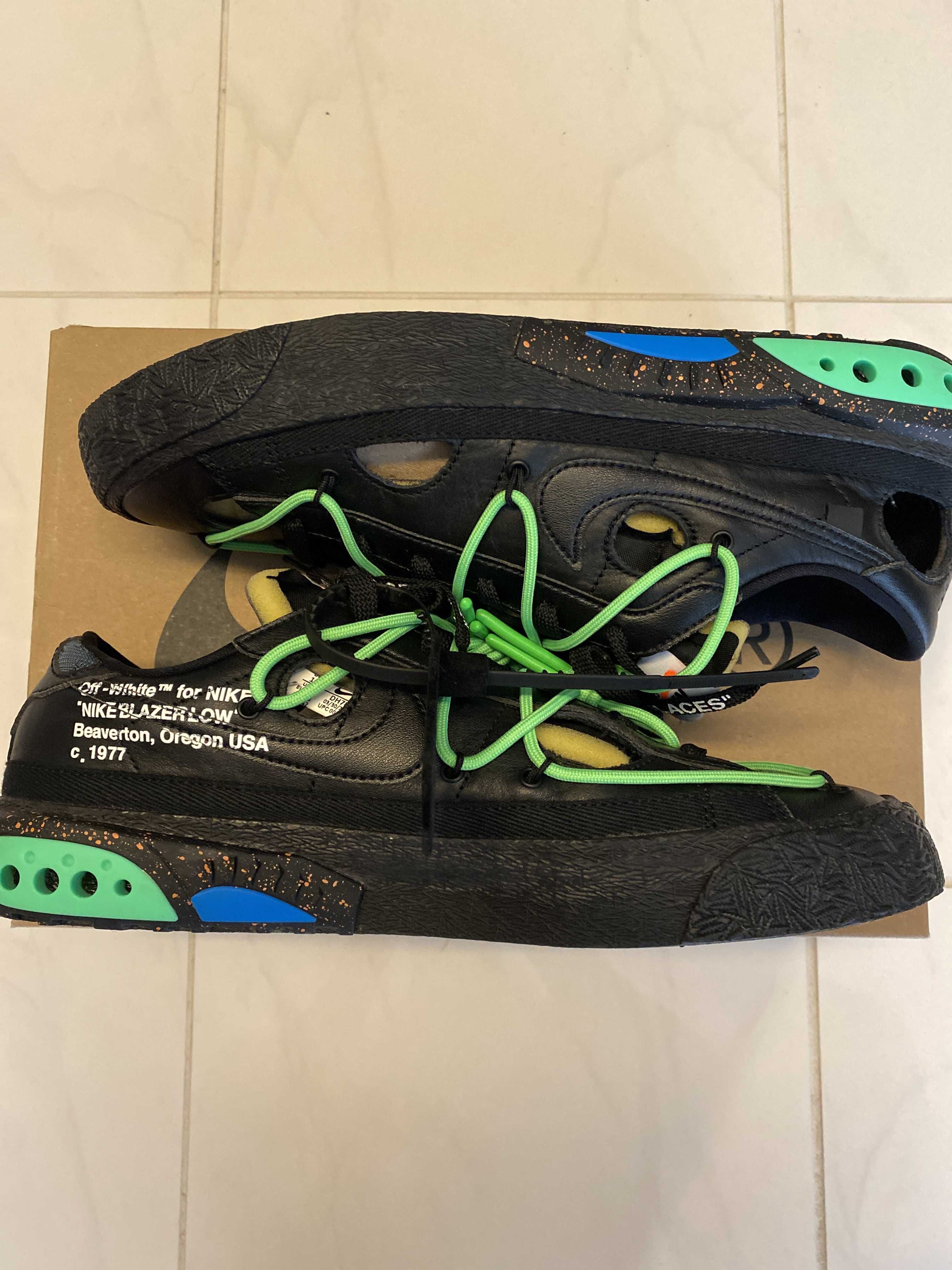 Off-White × Nike Blazer Low "Black and Electro Green"