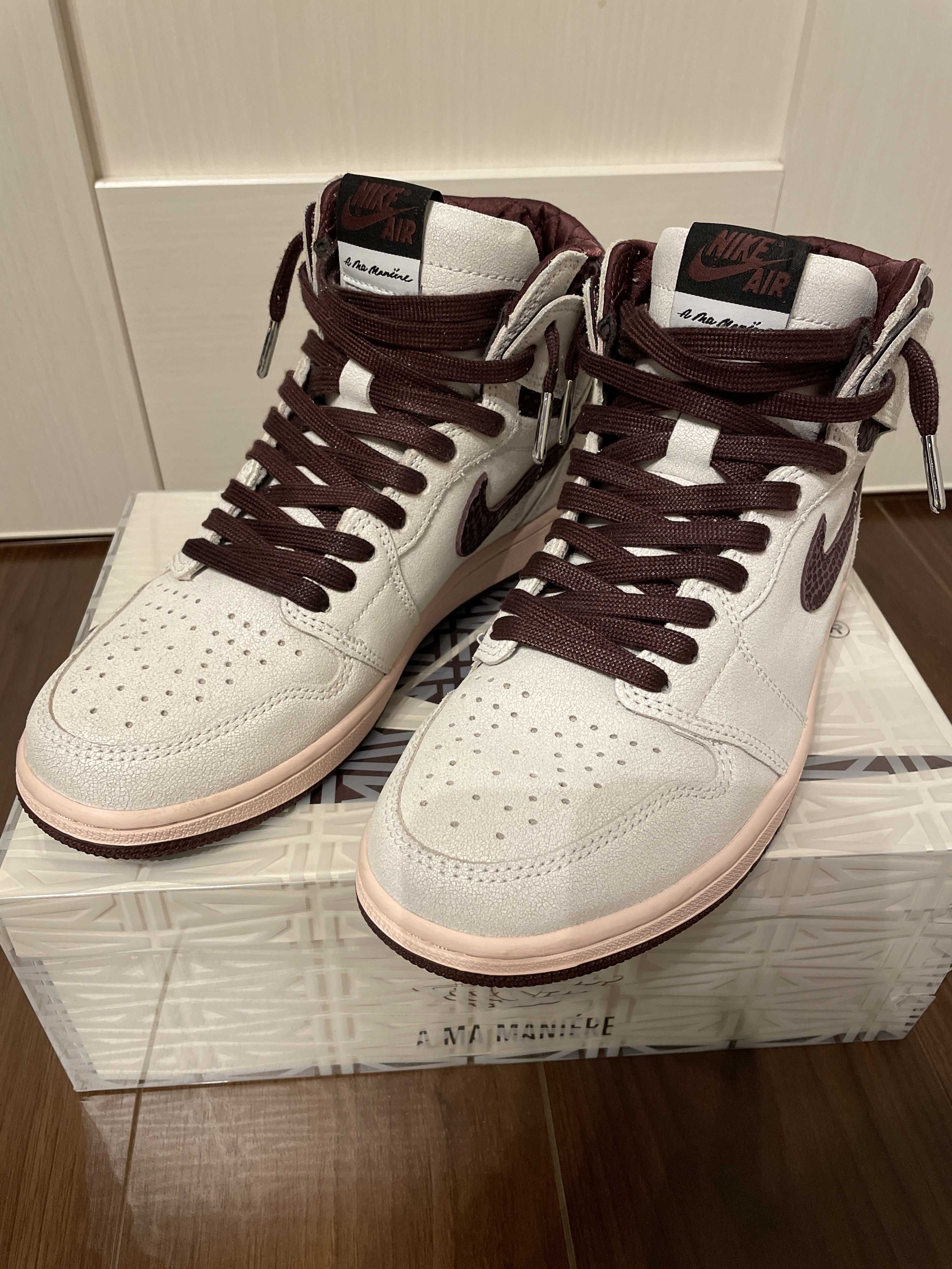 A Ma Maniere × Nike Air Jordan 1 Retro High OG "Sail and Burgundy"
