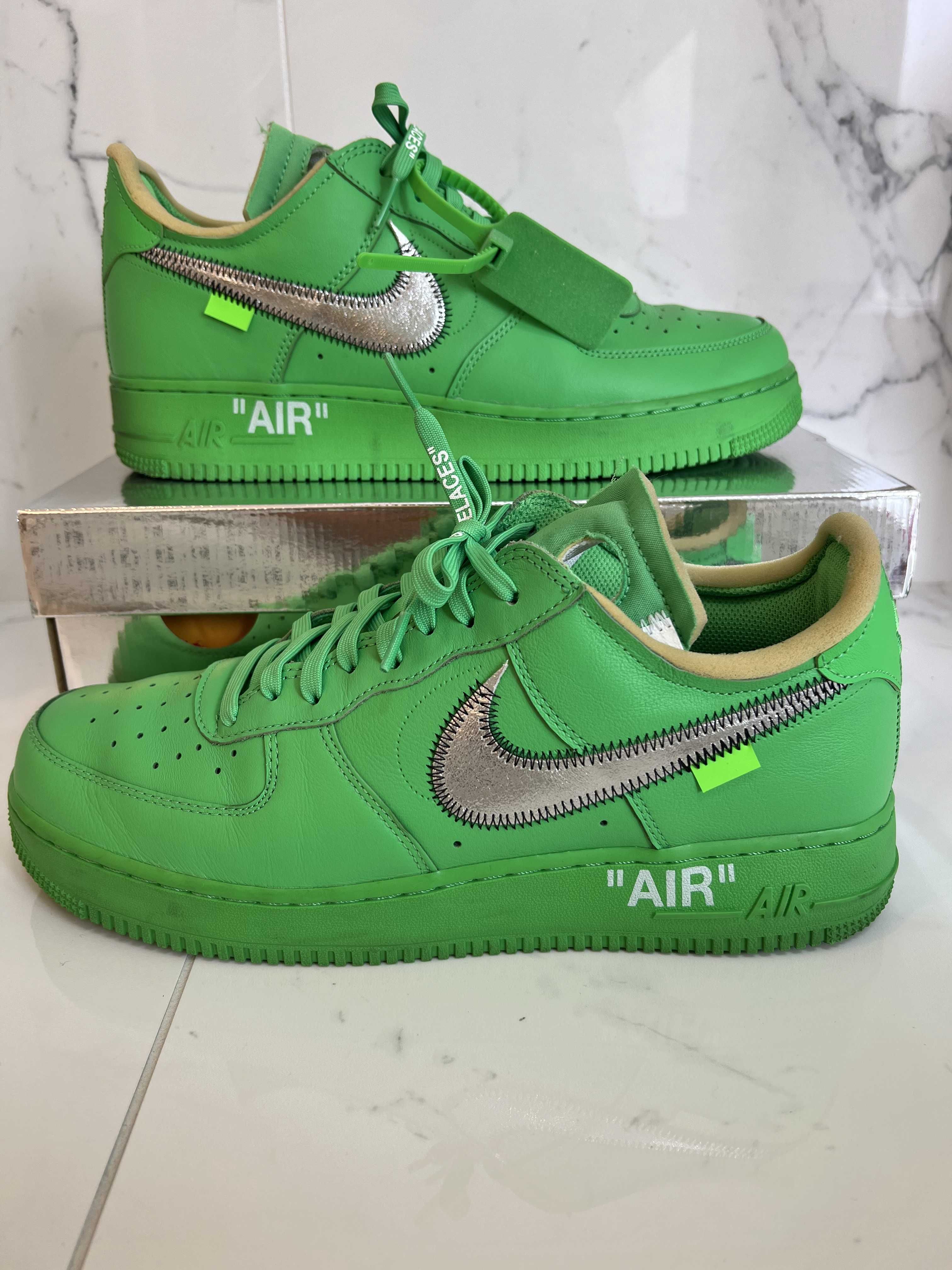 Off-White × Nike Air Force 1 Low "Brooklyn/Light Green Spark"