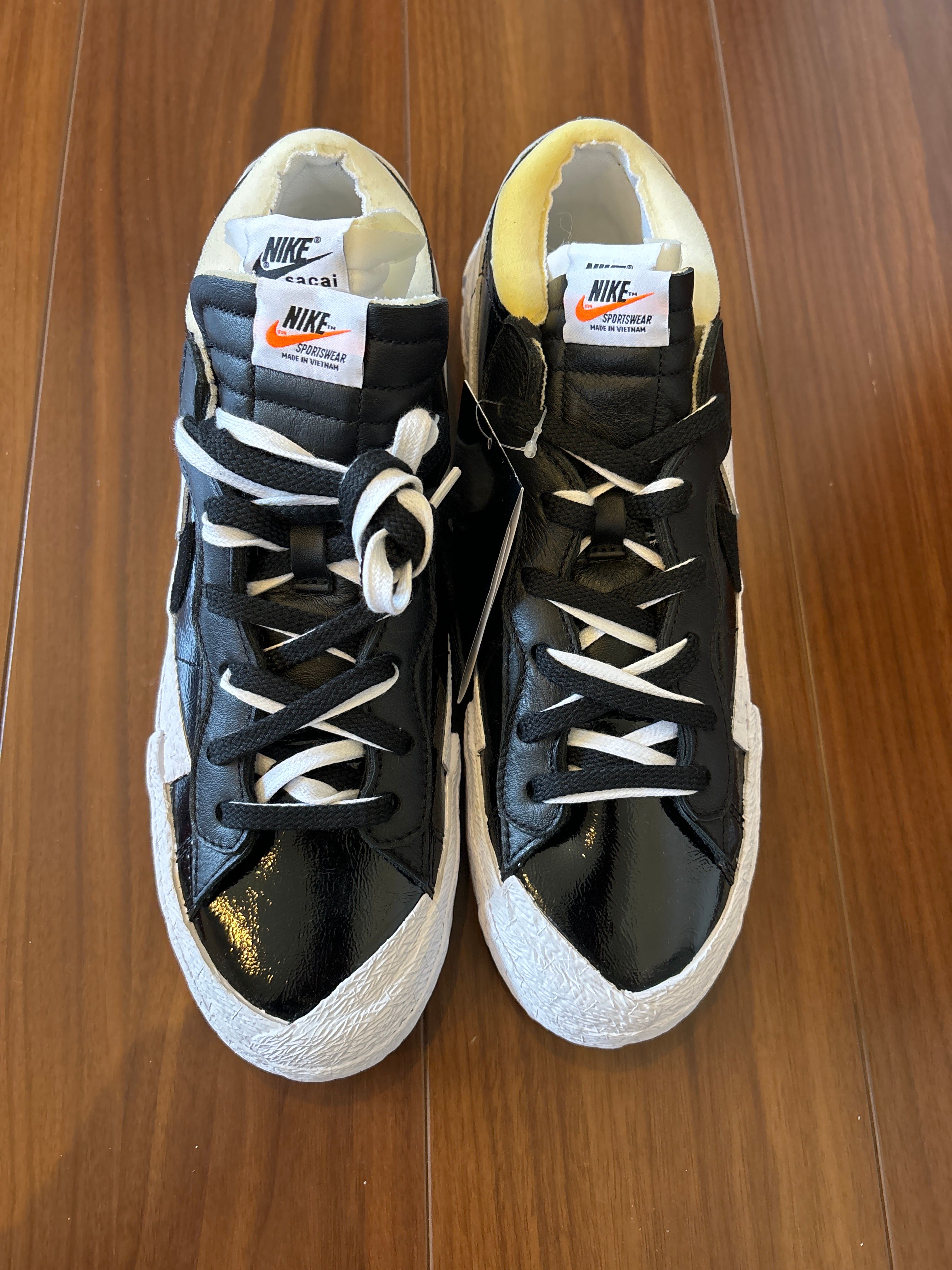 sacai × Nike Blazer Low "Black Patent Leather"