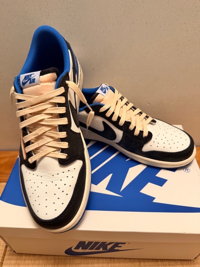 Travis Scott × fragment design × Nike Air Jordan 1 Low OG SP "Military Blue"