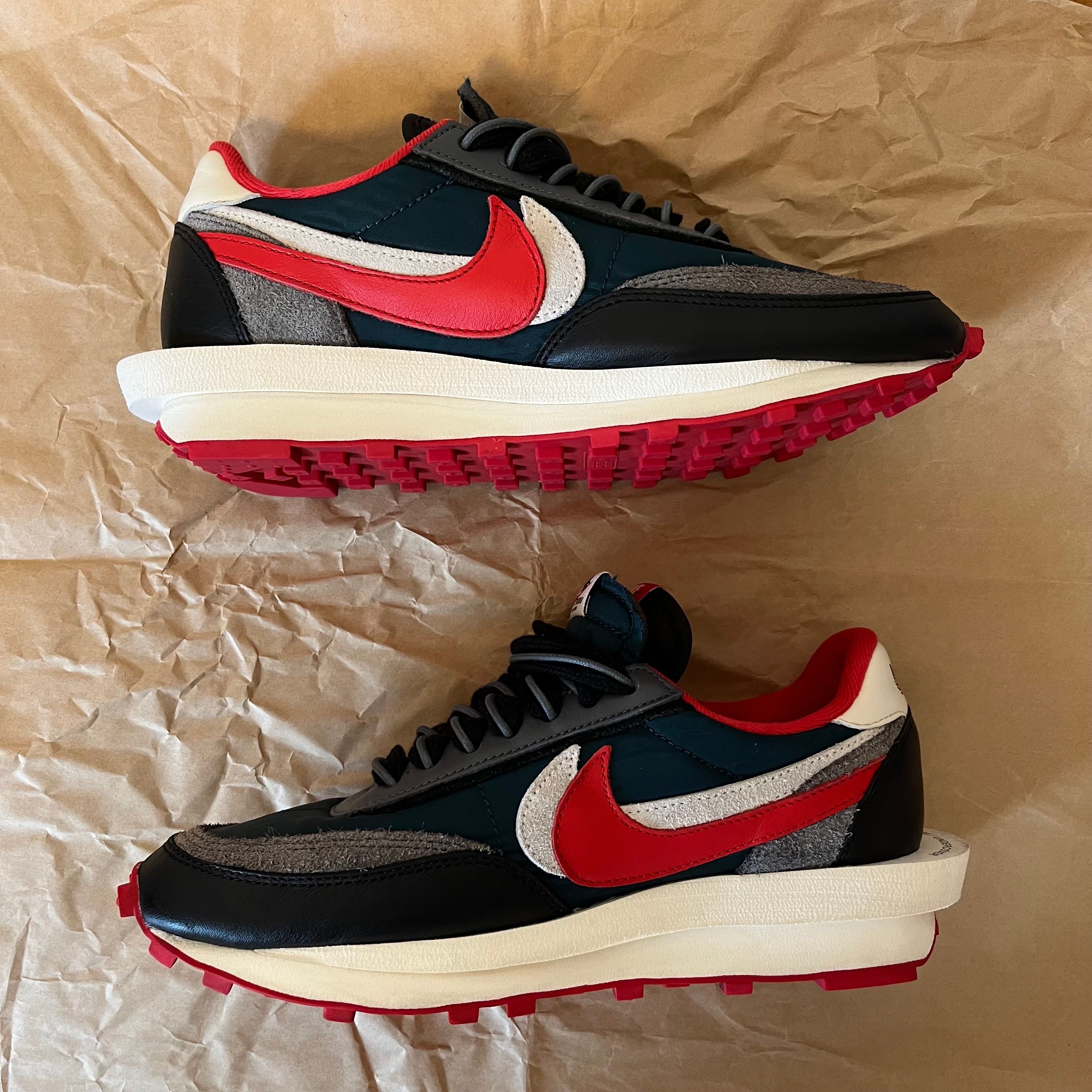 UNDERCOVER × sacai × Nike LD Waffle "Midnight Spruce/Pale Ivory-Dark Grey-University Red"