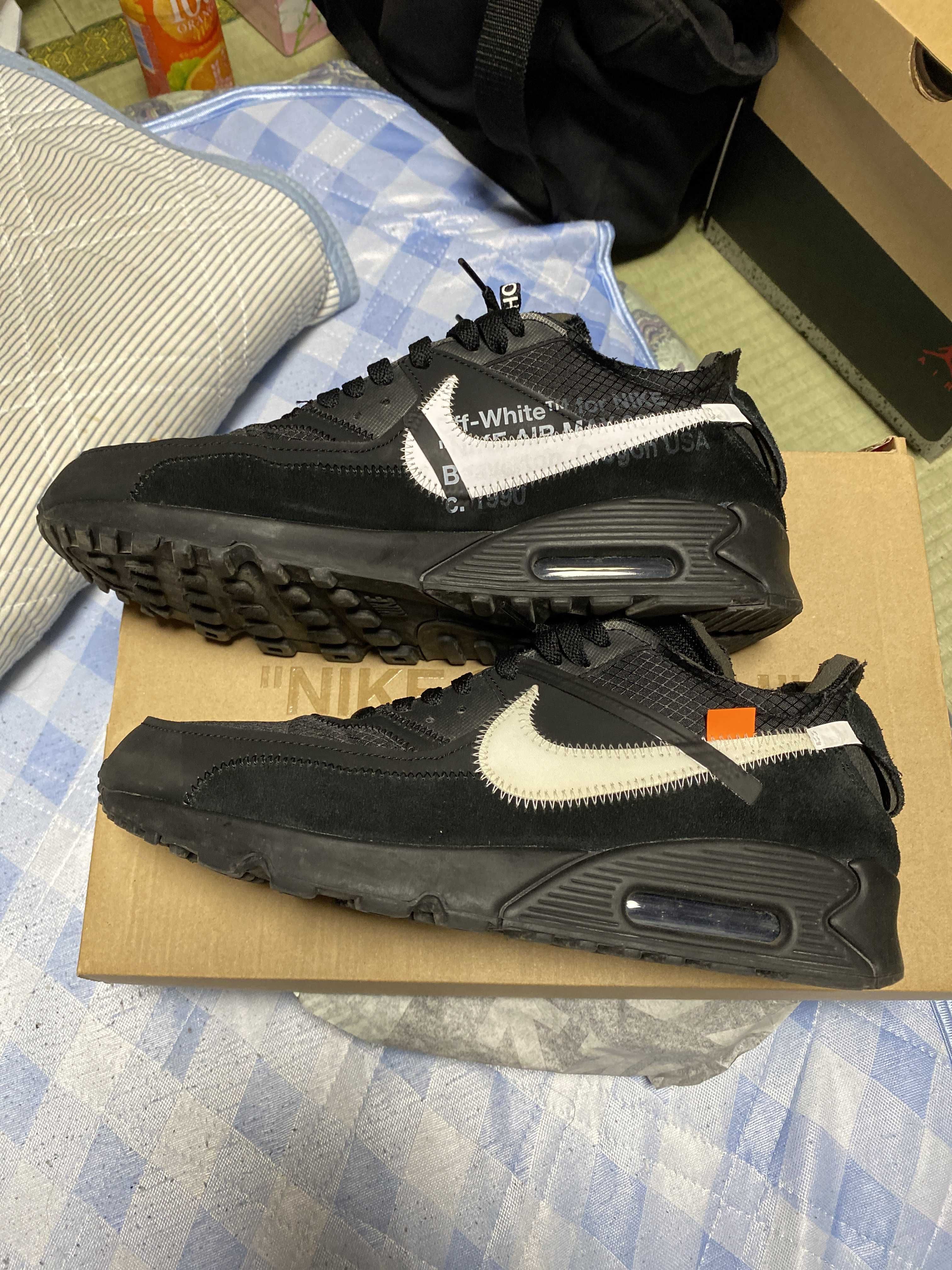 Off-White × Nike Air Max 90 "Black/Black-Cone-White"