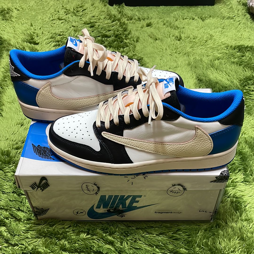 Travis Scott × fragment design × Nike Air Jordan 1 Low OG SP "Military Blue"
